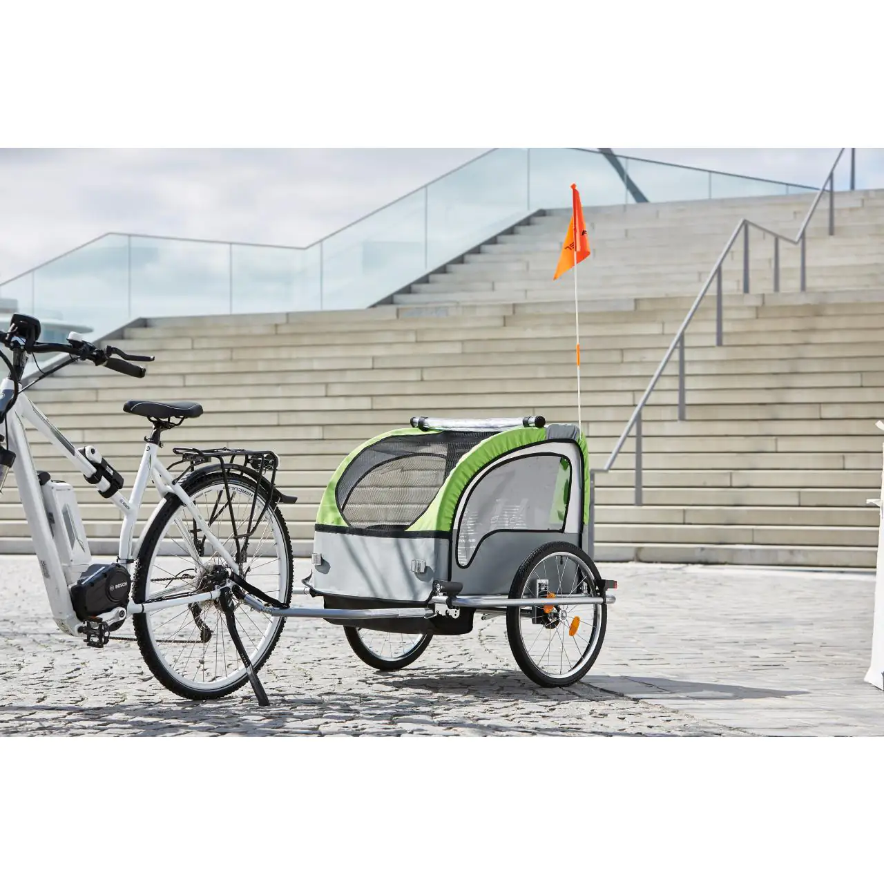 Fischer Kinder-Fahrradanhänger Komfort  für 1 - 2 Kinder