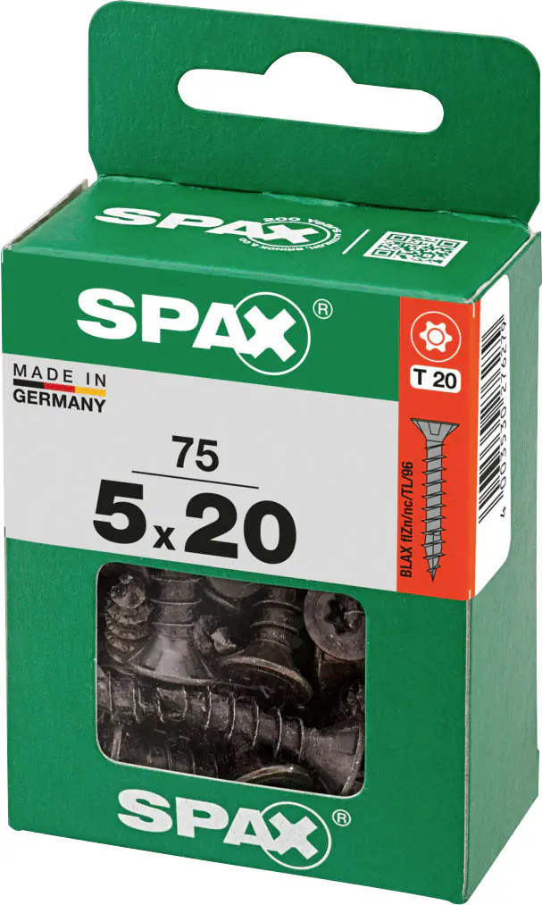Spax Universalschrauben 5 x 20 mm T20 Vollgewinde - 75 Stk. 