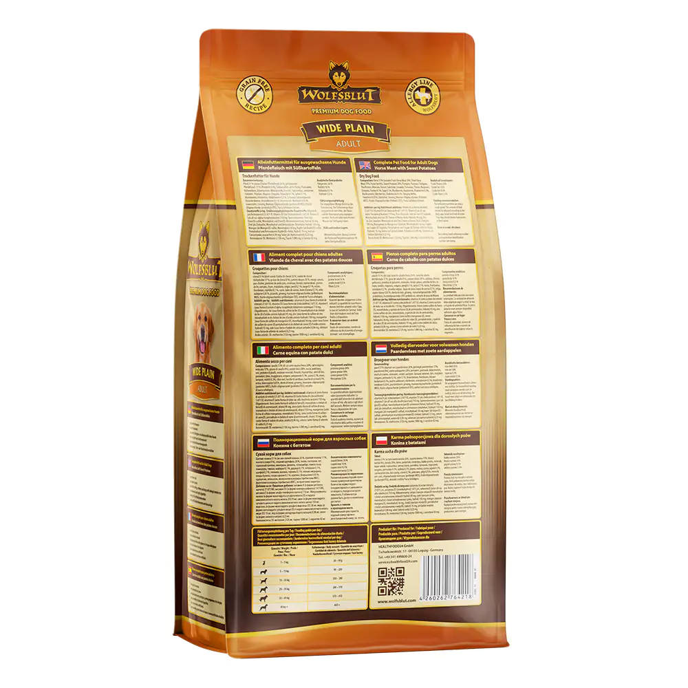 Wolfsblut Wide Plain Hundetrockenfutter Adult getreidefrei 2 kg Pferd