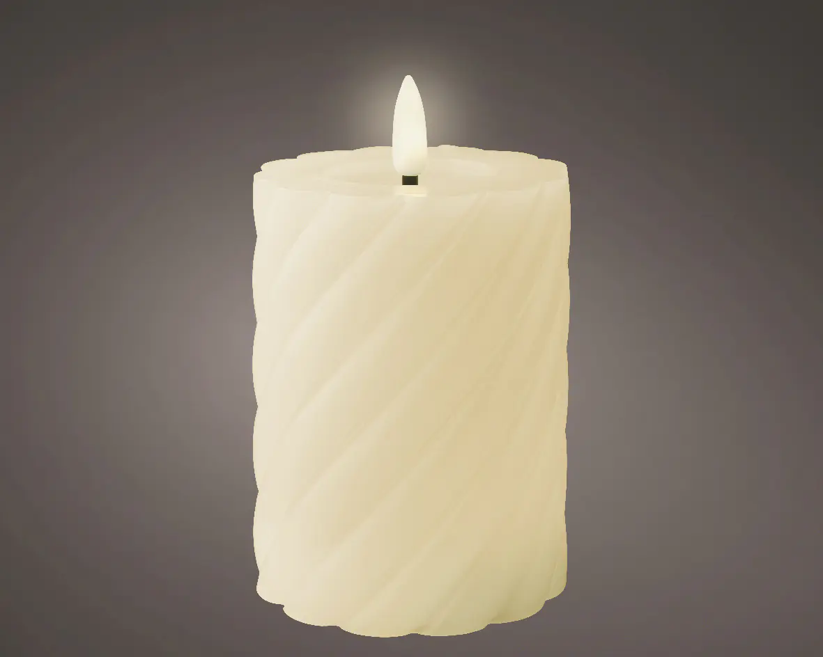 Kaemingk LED Kerze Wachs indoor creme Ø 7,5 x 12,3 cm