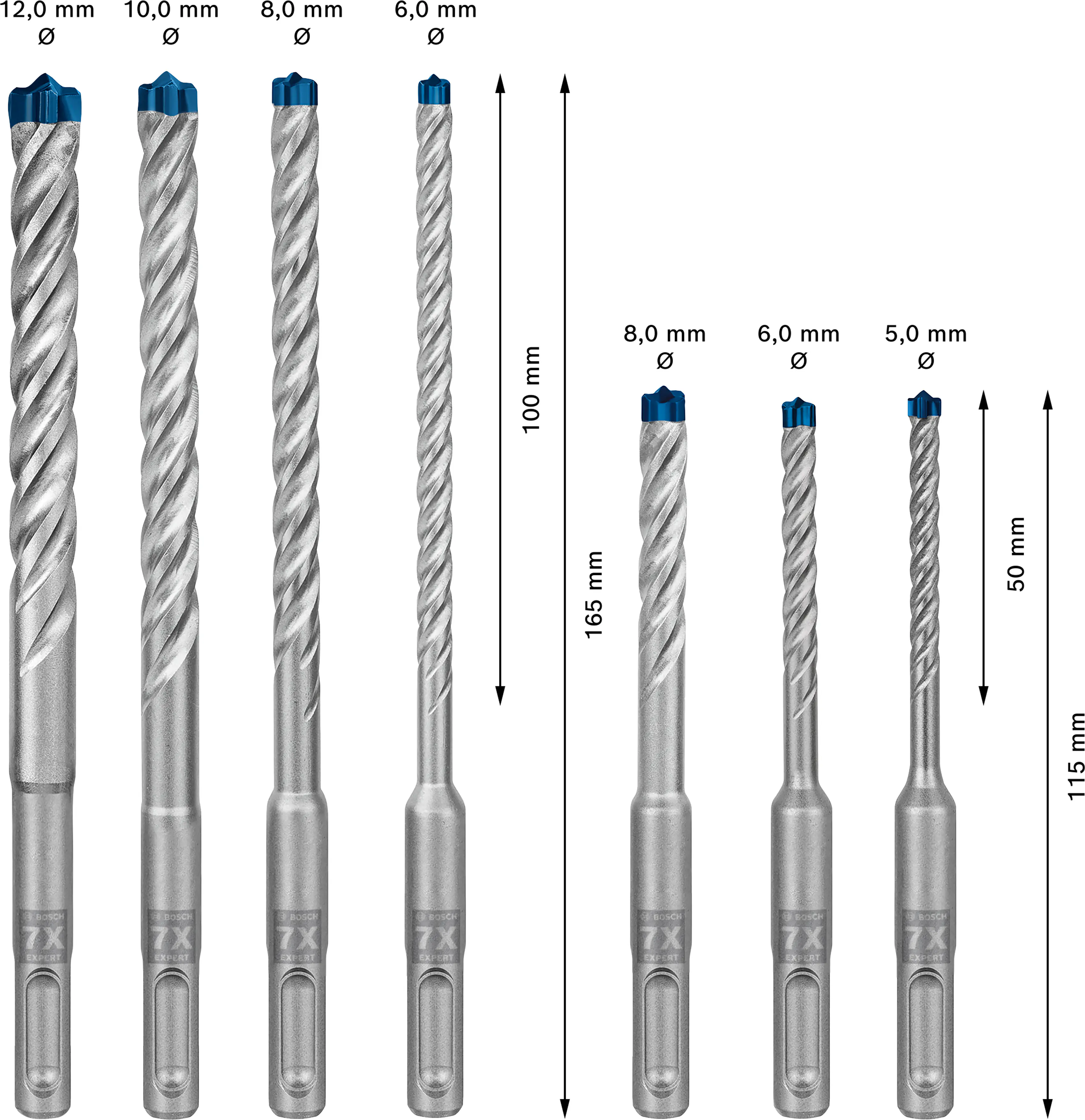 Bosch Expert SDS plus-7X Hammerbohrer-Set 7-teilig