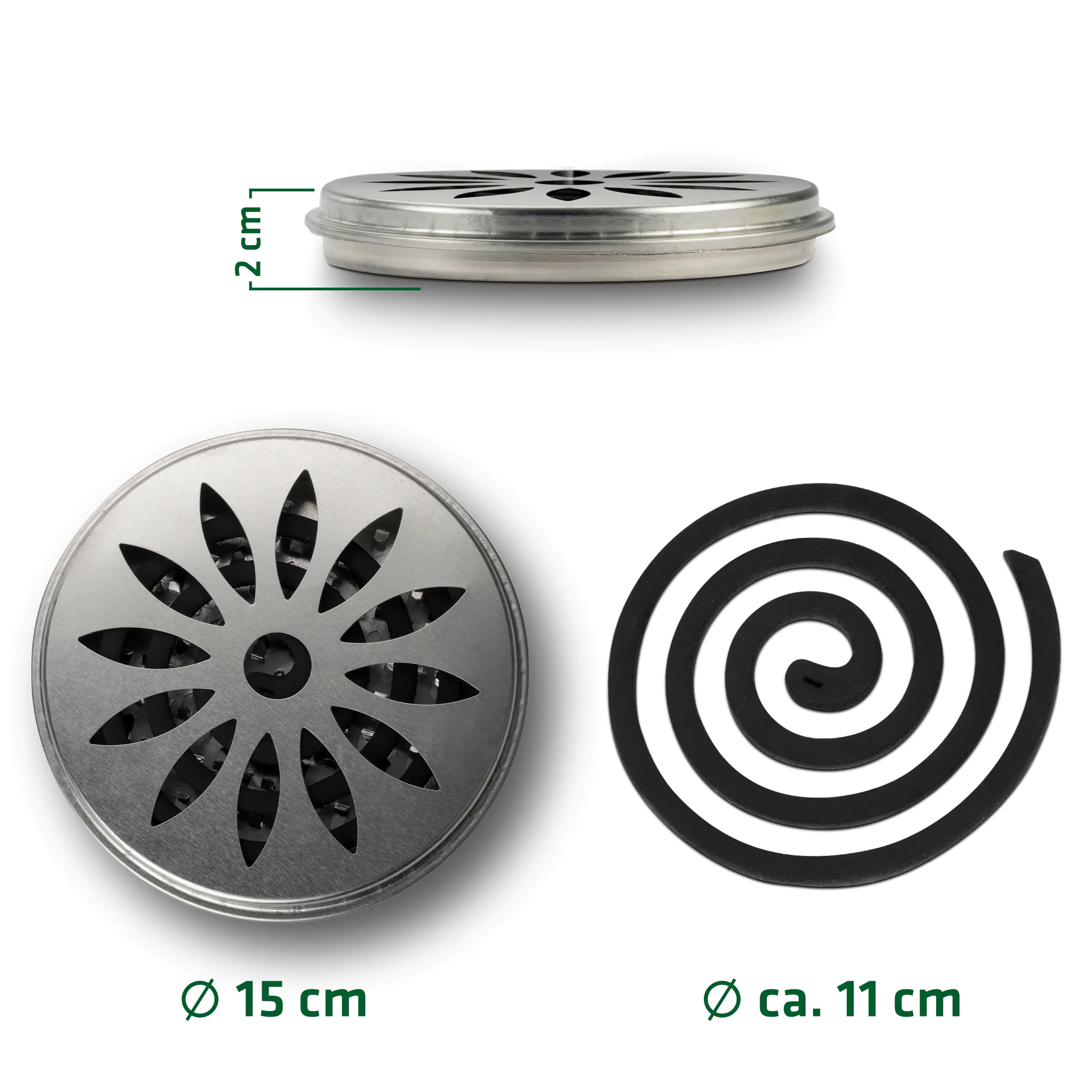 Gardigo Citronella-Räucher Set Räucherspirale mit Räucherschale