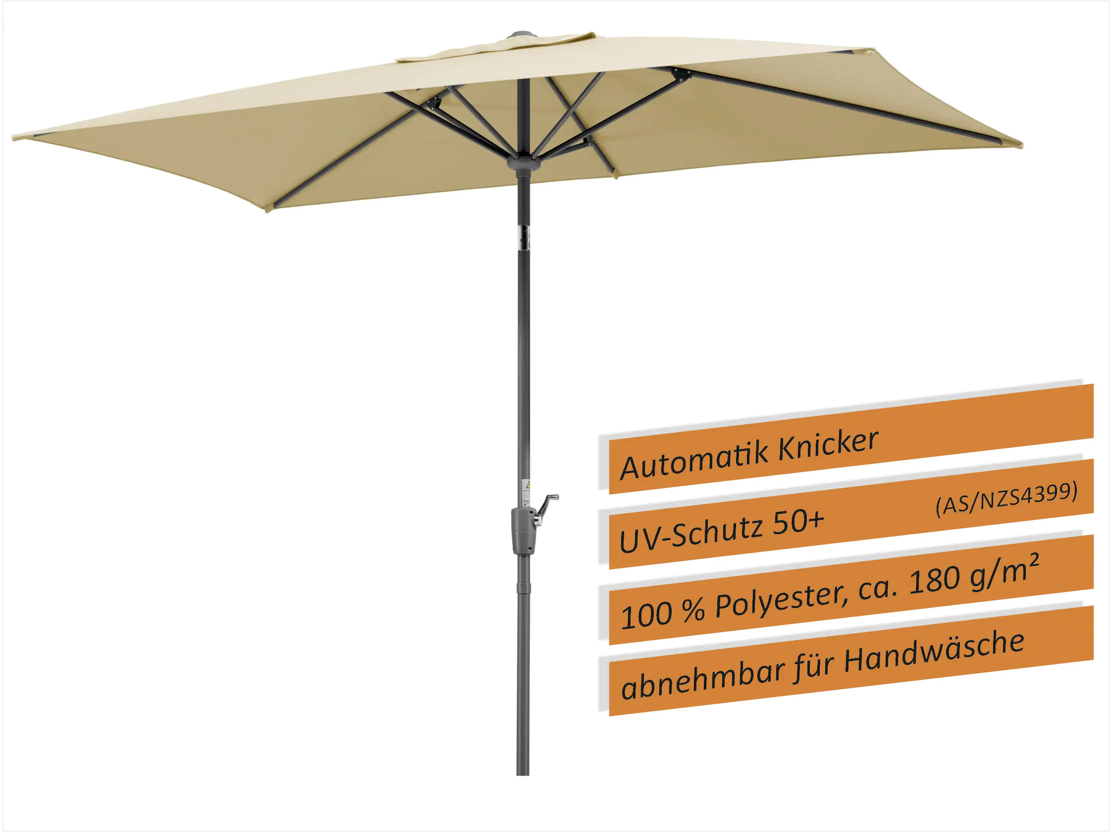 Schneider Sonnenschirm Tunis natur 270 x 150 cm
