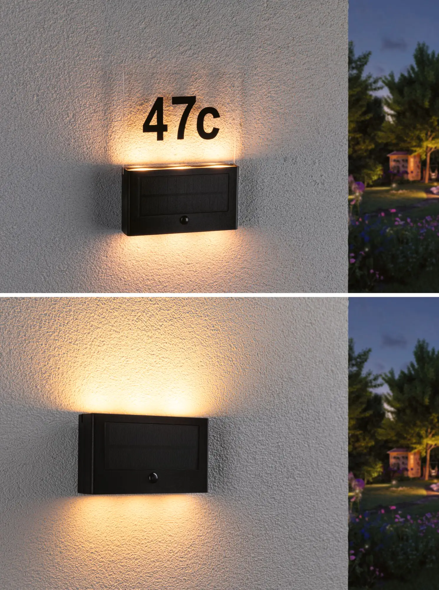 Paulmann Solar LED Hausnummernleuchte Neda insect-friendly 22,6 x 16,3 cm