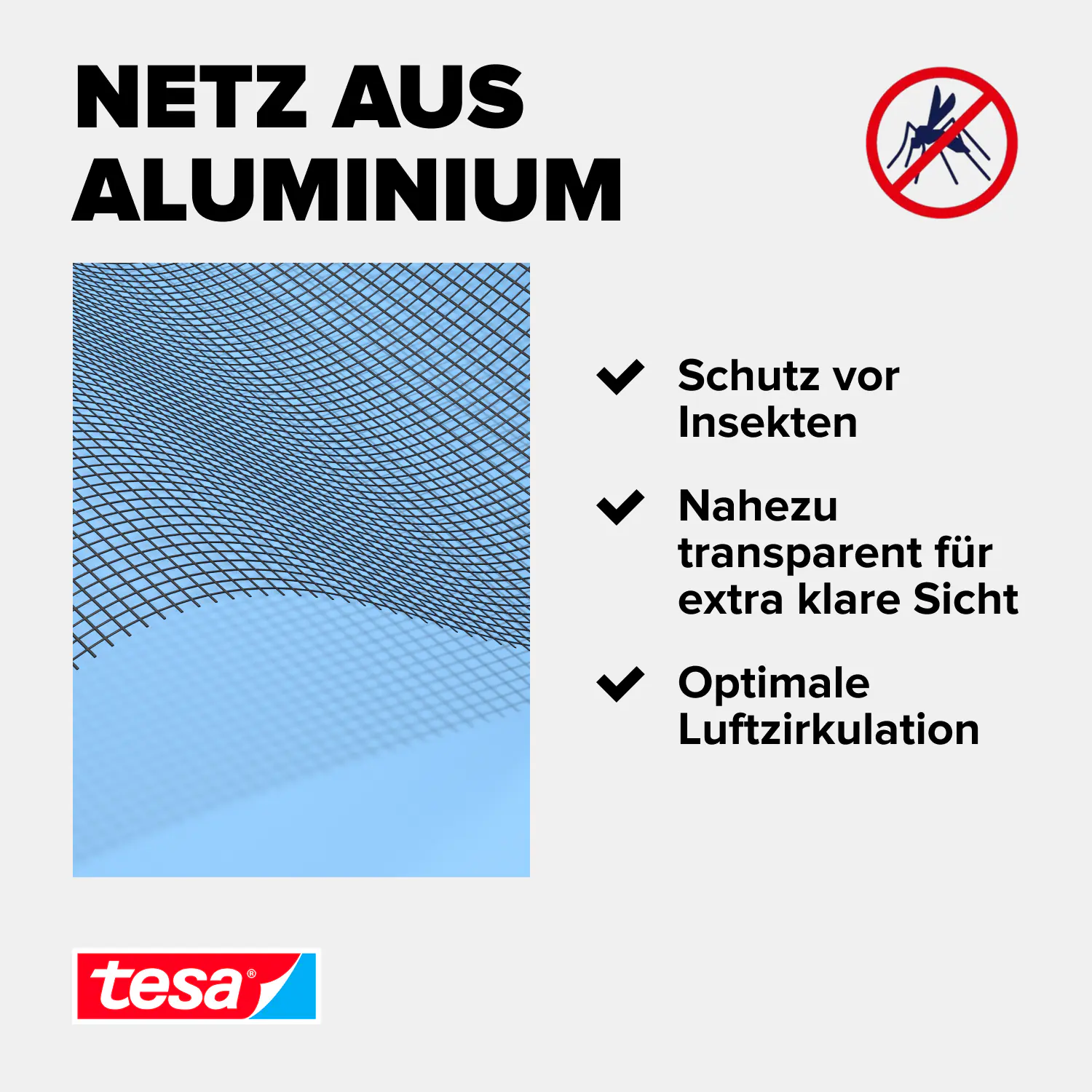 tesa Insektenschutz-Gitter COMFORT Ersatzrolle 120 x 250 cm grau
