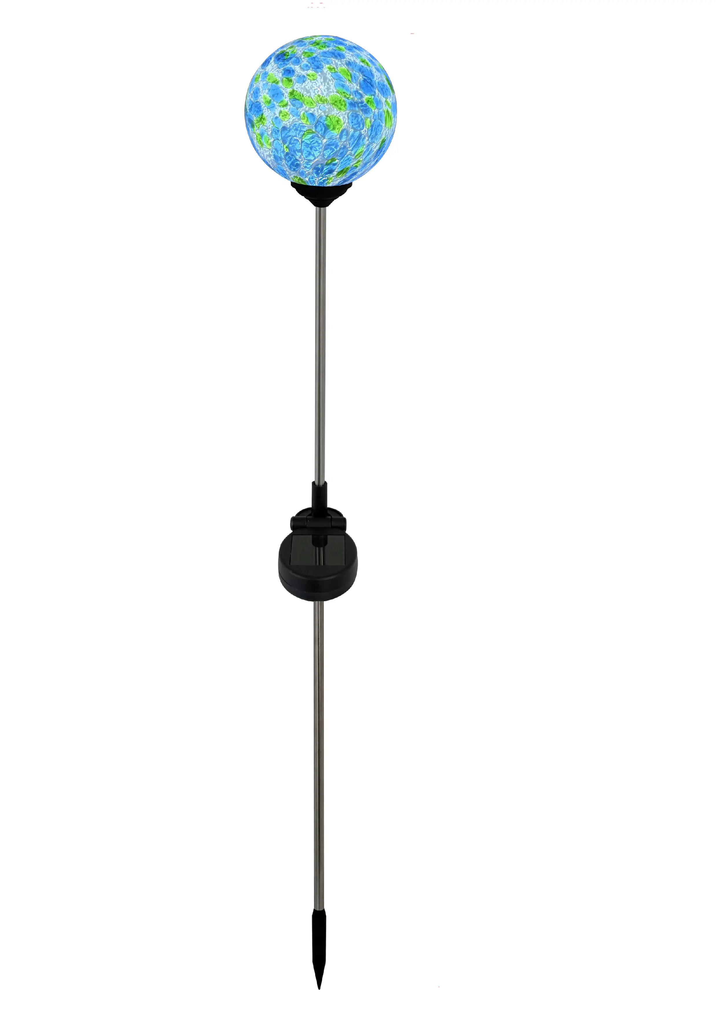 Dapo LED Solarleuchte Glaskugel mit Erdspieß weiß
