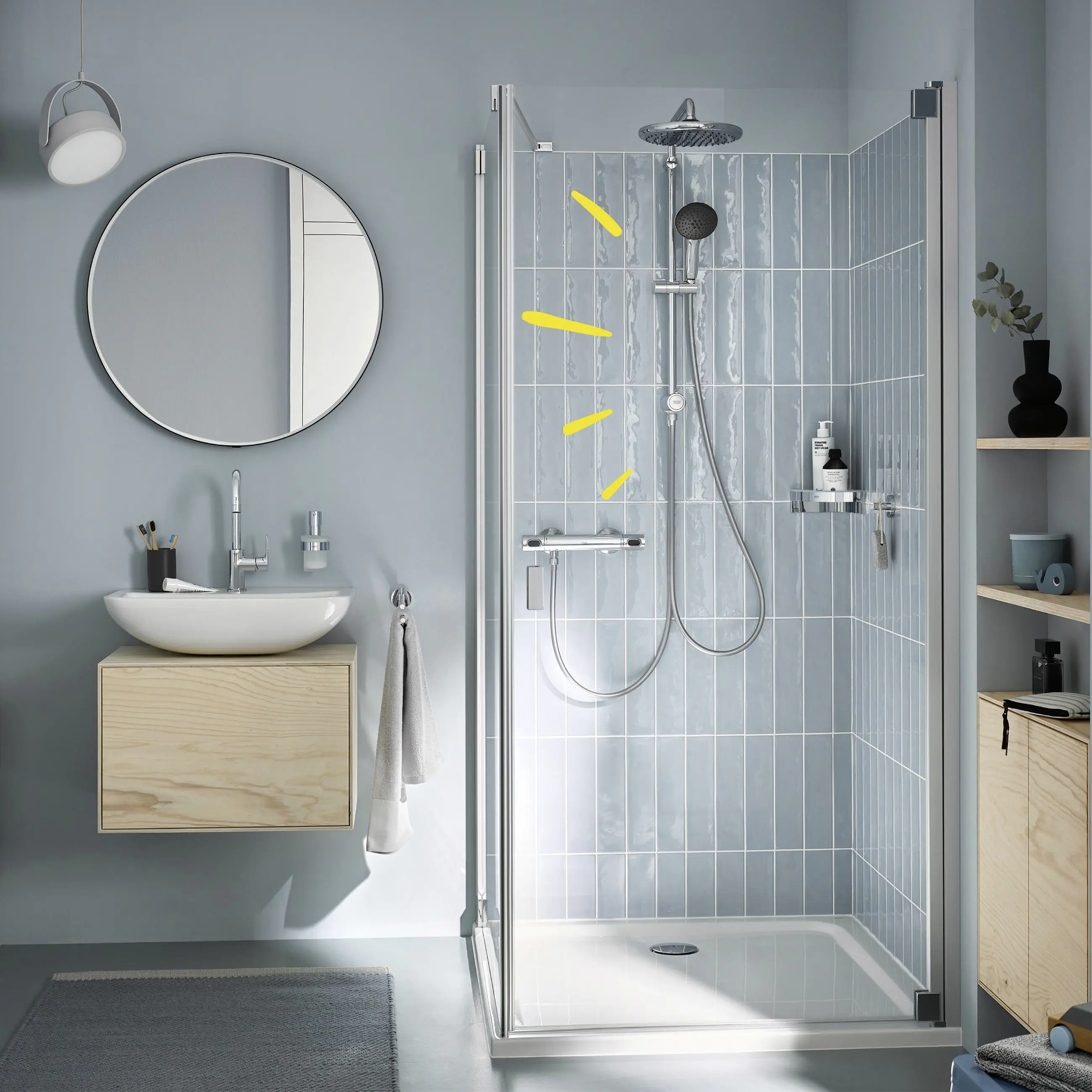 Grohe Duschsystem inkl. Umsteller Vitalio Start System 250 Flex chrom
