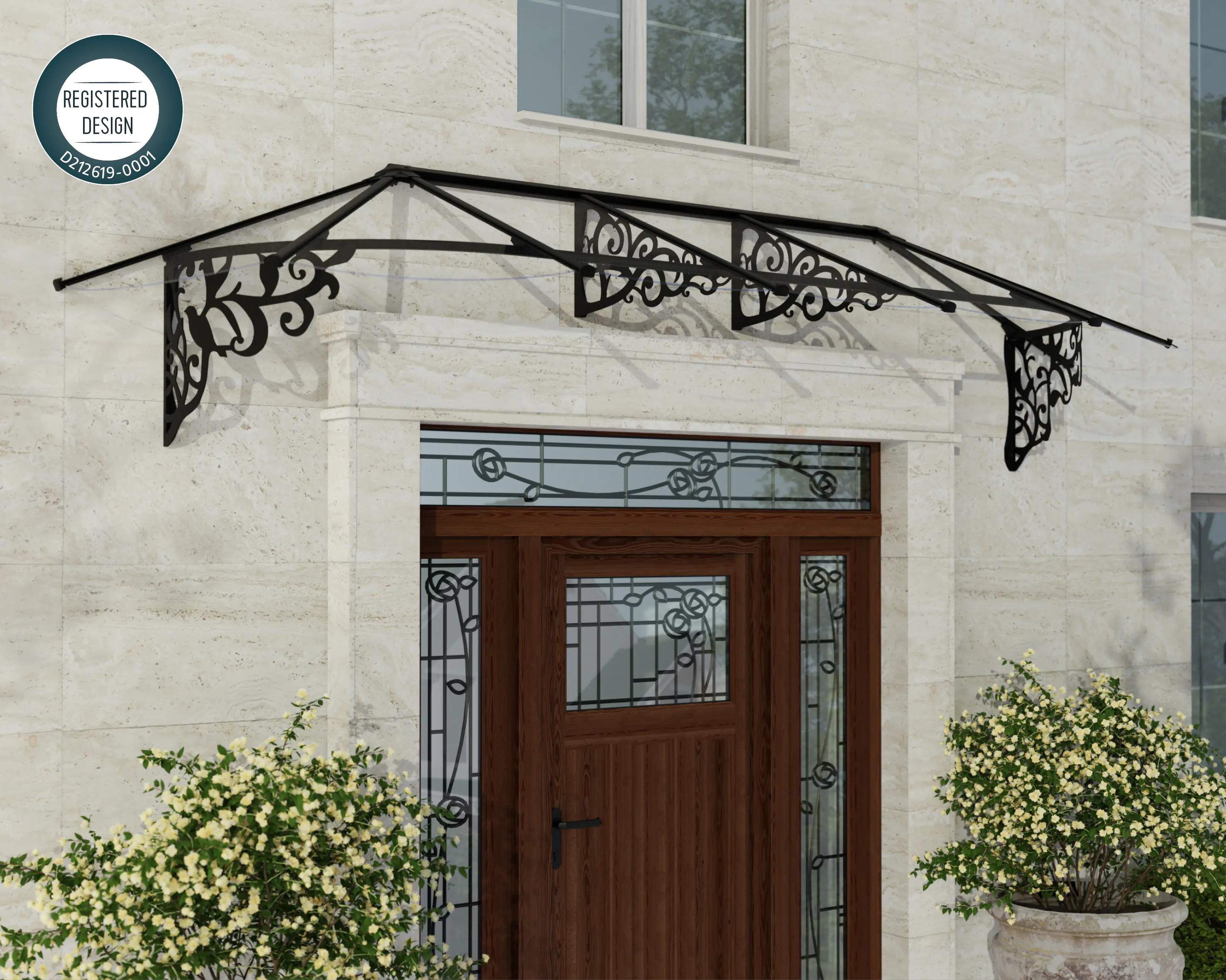 Canopia Vordach Lily 3100 Schwarz Alu 349 x 88 cm
