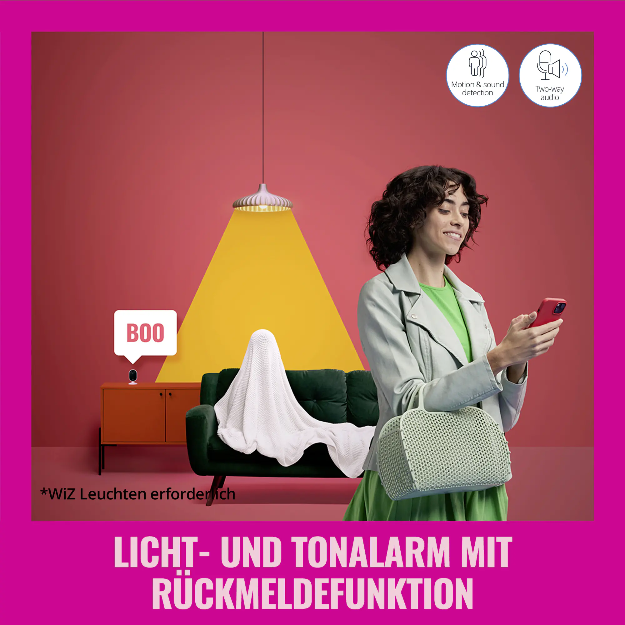 WiZ Sichheits-Kamera Starterset mit  LED-Leuchtmittek für Innen Wifi 1080 P