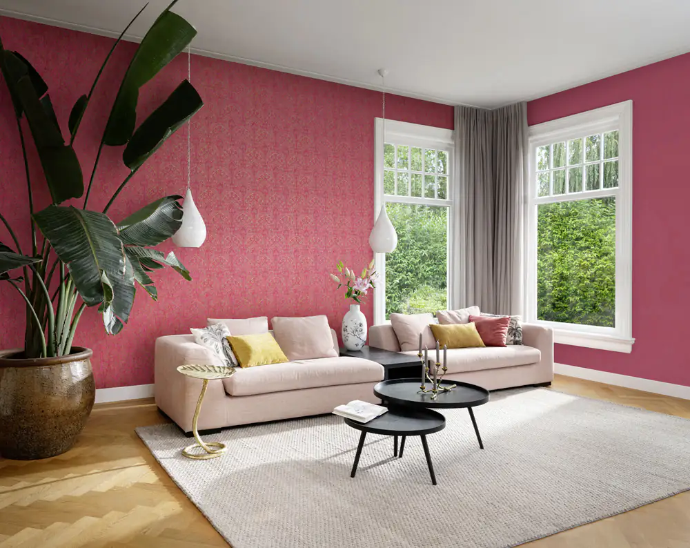 Rasch Vliestapete 746181 Pink-Dunkelpink Uni 10,05 m x 0,53 m