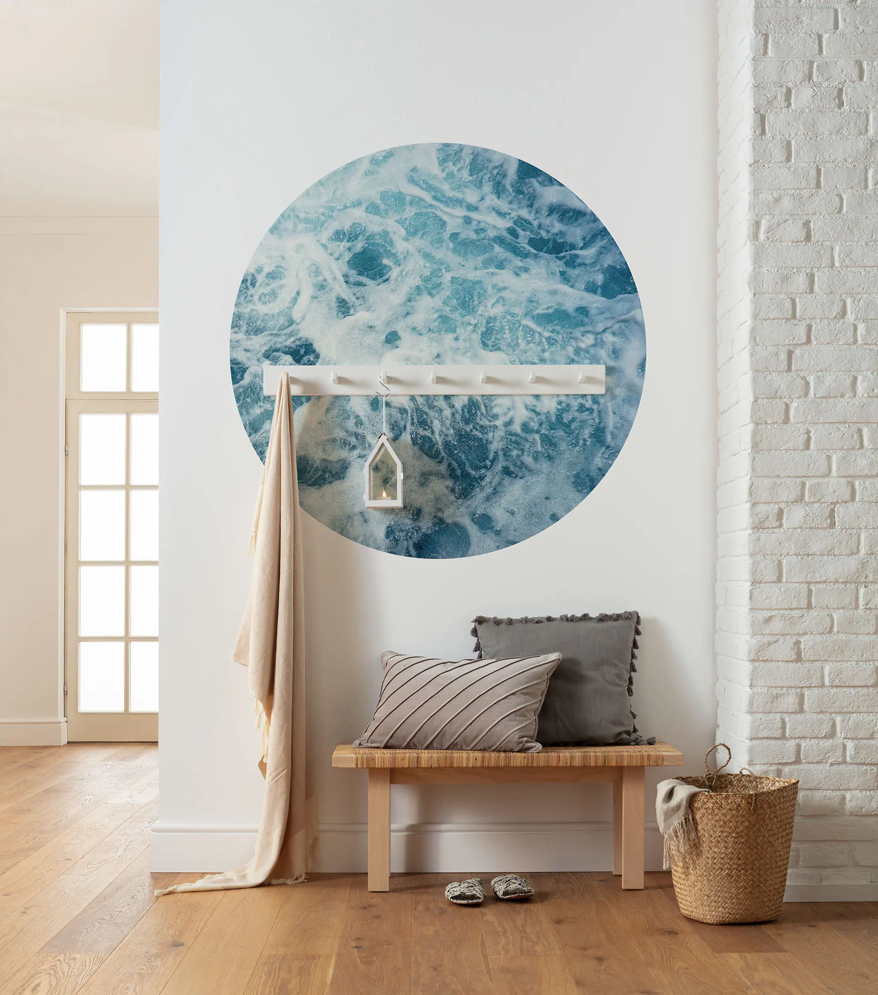 Komar Vlies Fototapete Dot Ocean Twist Ø 125 cm, selbstklebend
