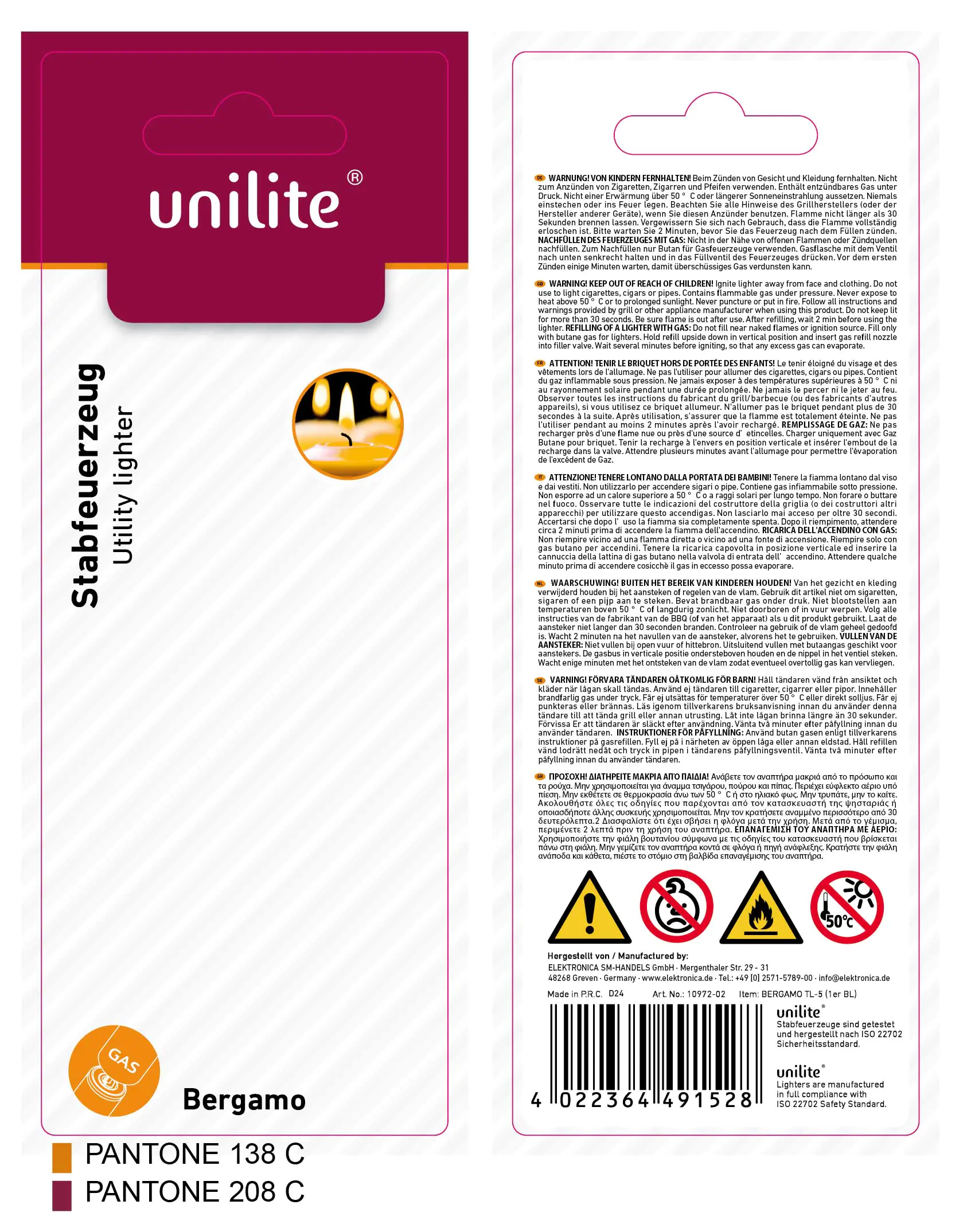 Unilite Mini-Stabfeuerzeug Bergamo