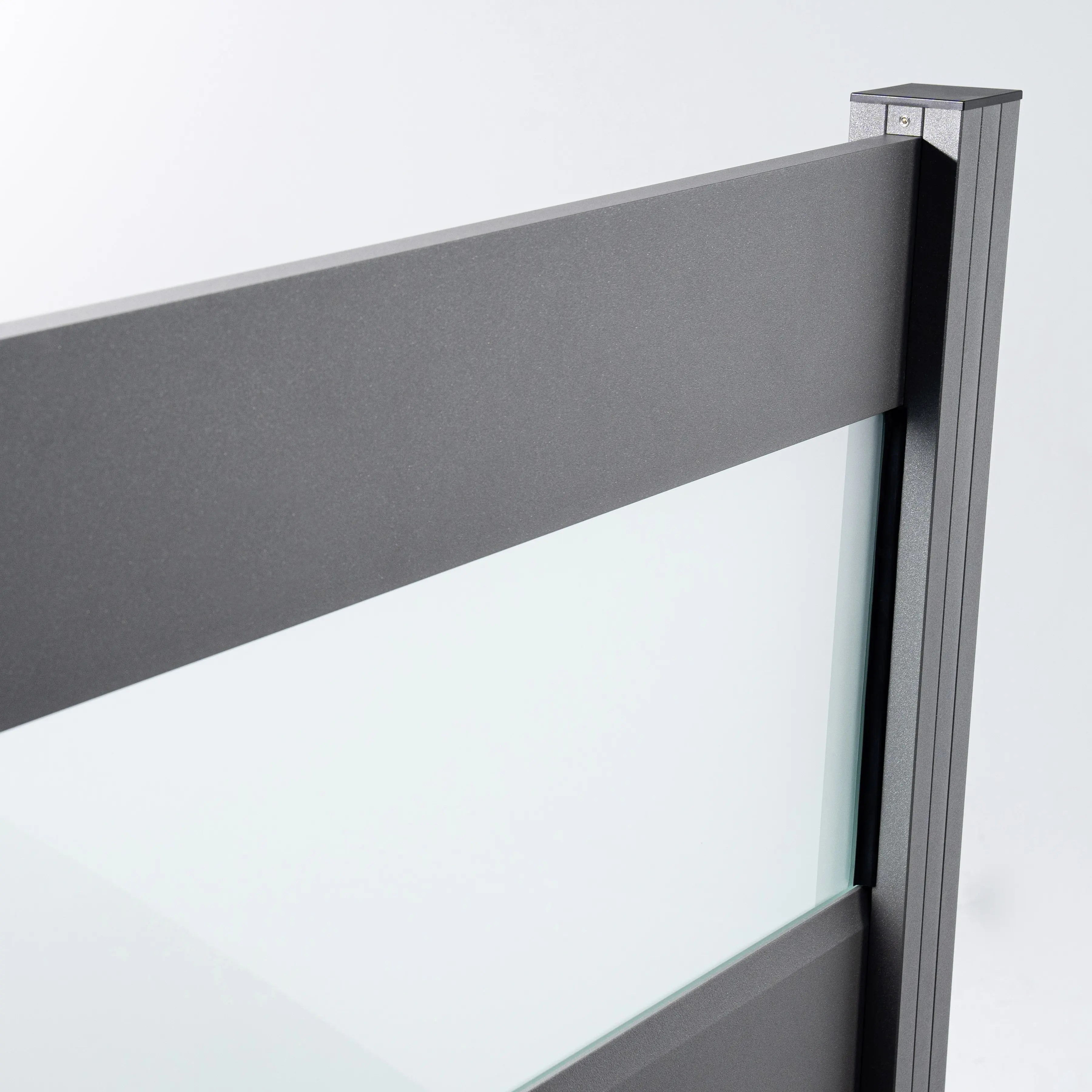 Ambiente Alu-Zaun Grundset Paneel 150 grau 187 x 184,2 cm  