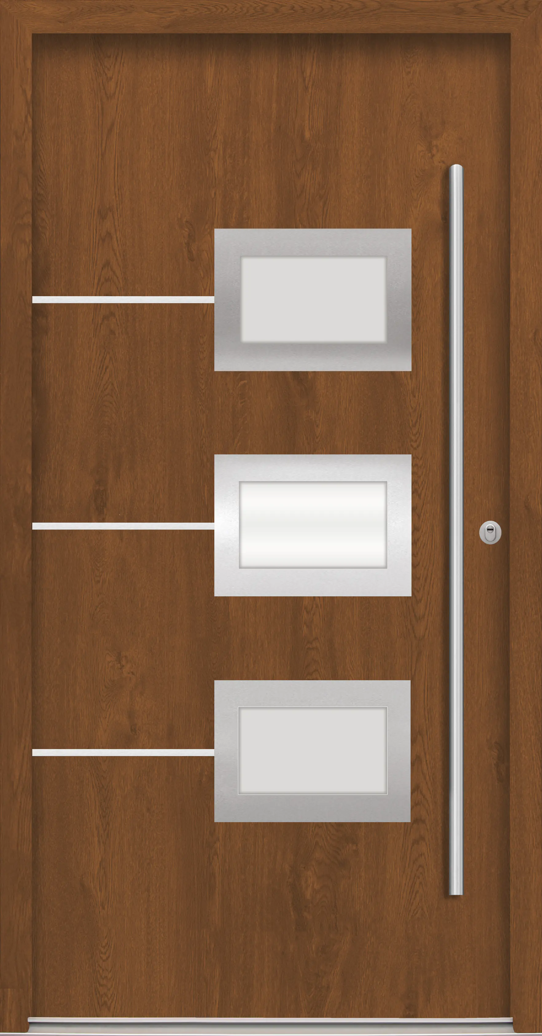 Splendoor Haustür Passivedoor Premium B03 RC2 Golden Oak DIN Rechts 100 x 210 cm