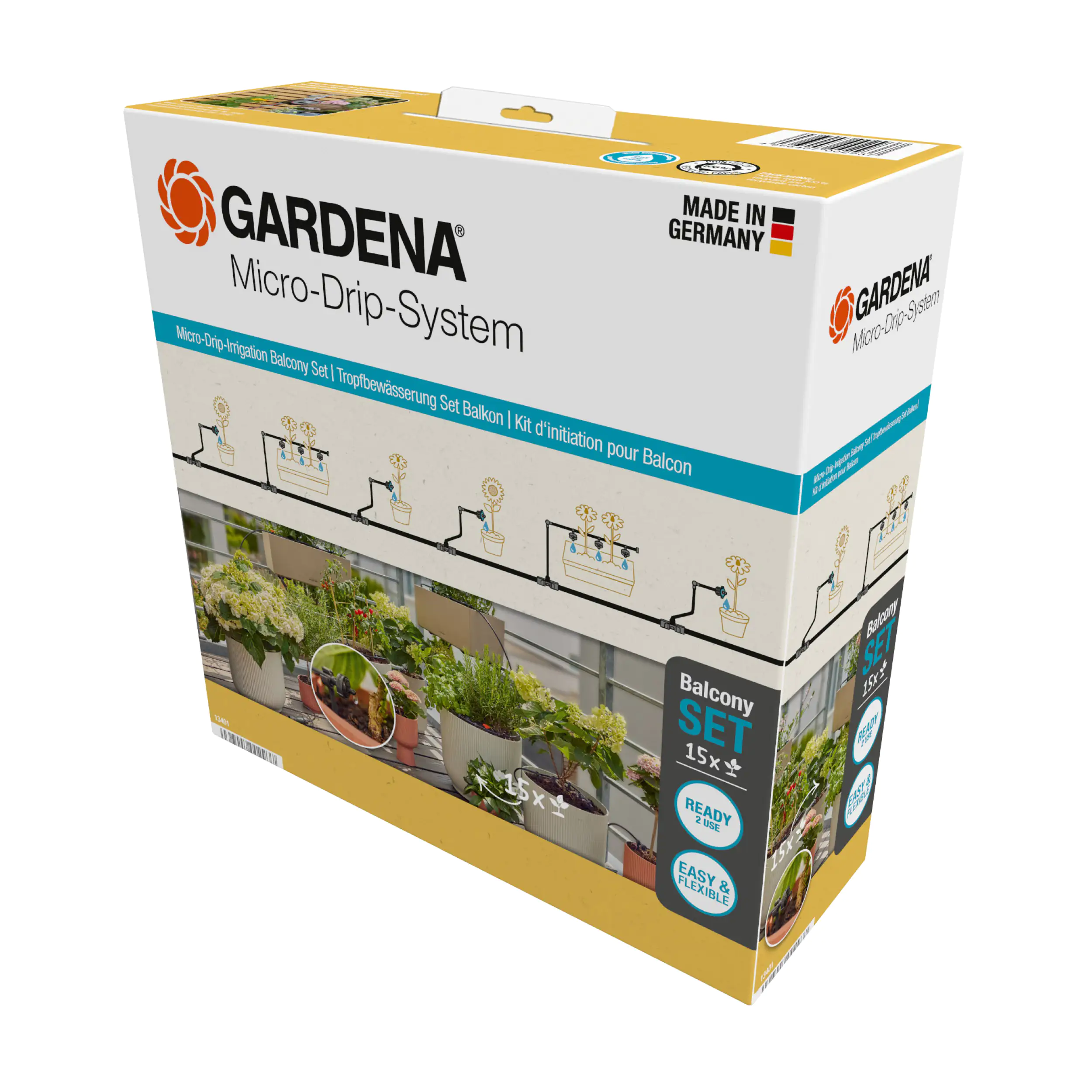 Gardena Tropfbewässerung Set Balkon 15 Topfpflanzen