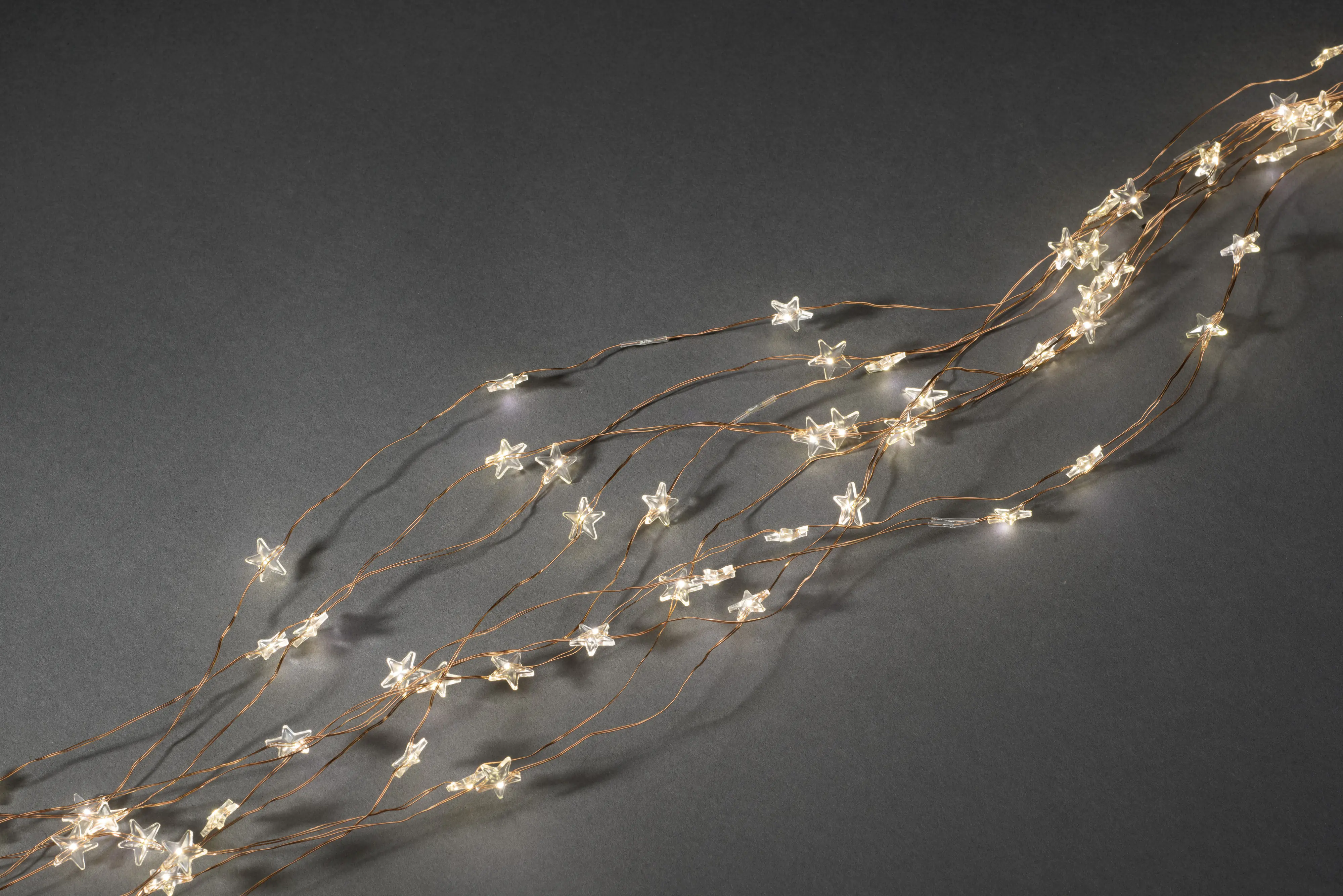 Konstsmide LED Sternenlametta kupfer 10 Stränge à 9 Dioden warmweiß