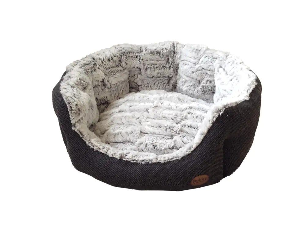 Nobby Komfort Bett Cacho oval dunkelgrau