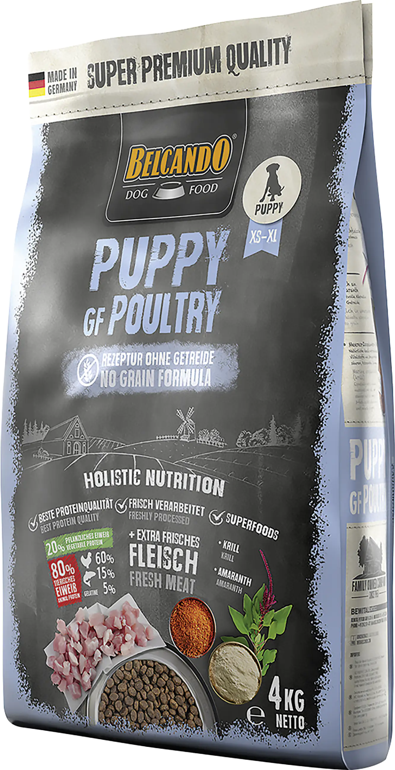 Belcando Poultry GF Hundetrockenfutter Junior 4 kg Geflügel  