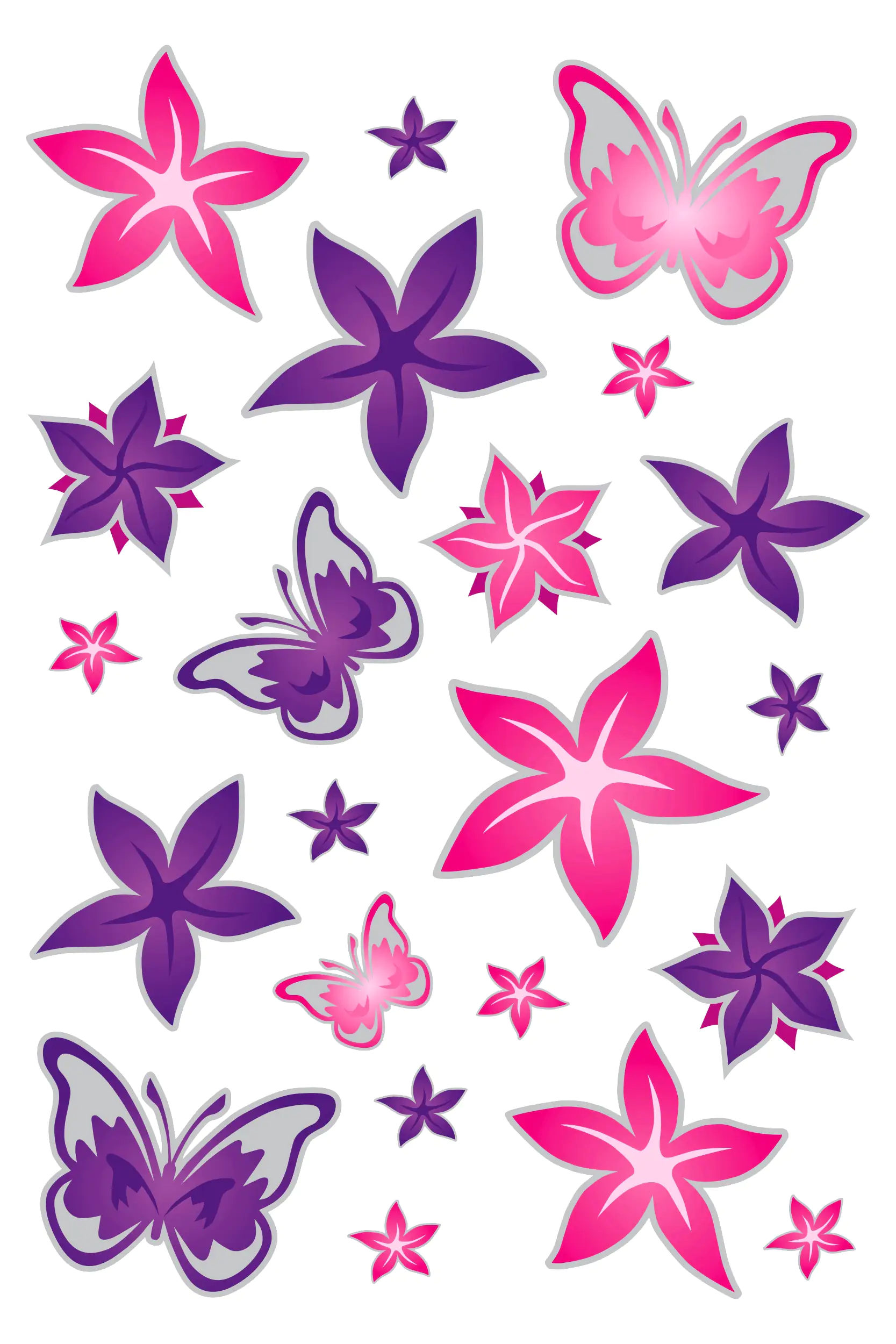 Hermann Schütz Aufkleber Schmetterlinge und Blumen  22 Motive
