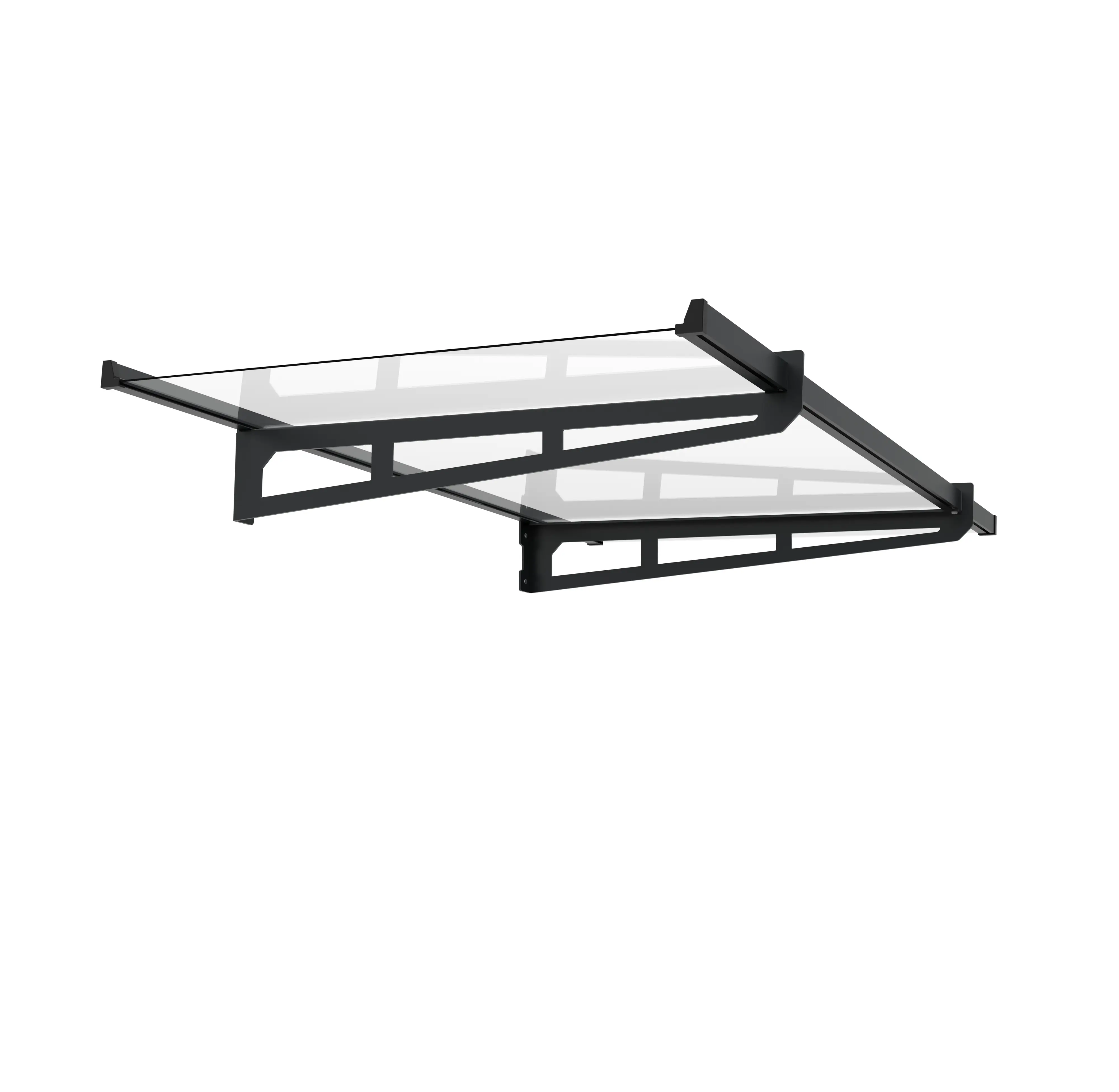 TrendLine Vordach Paris 140 x 90 cm anthrazitgrau mit Polycarbonat-Abdeckung 
