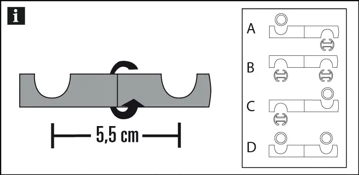 Gardinia Deckenträger Adapter Chicago weiß, 5,5 cm, Ø 20 mm