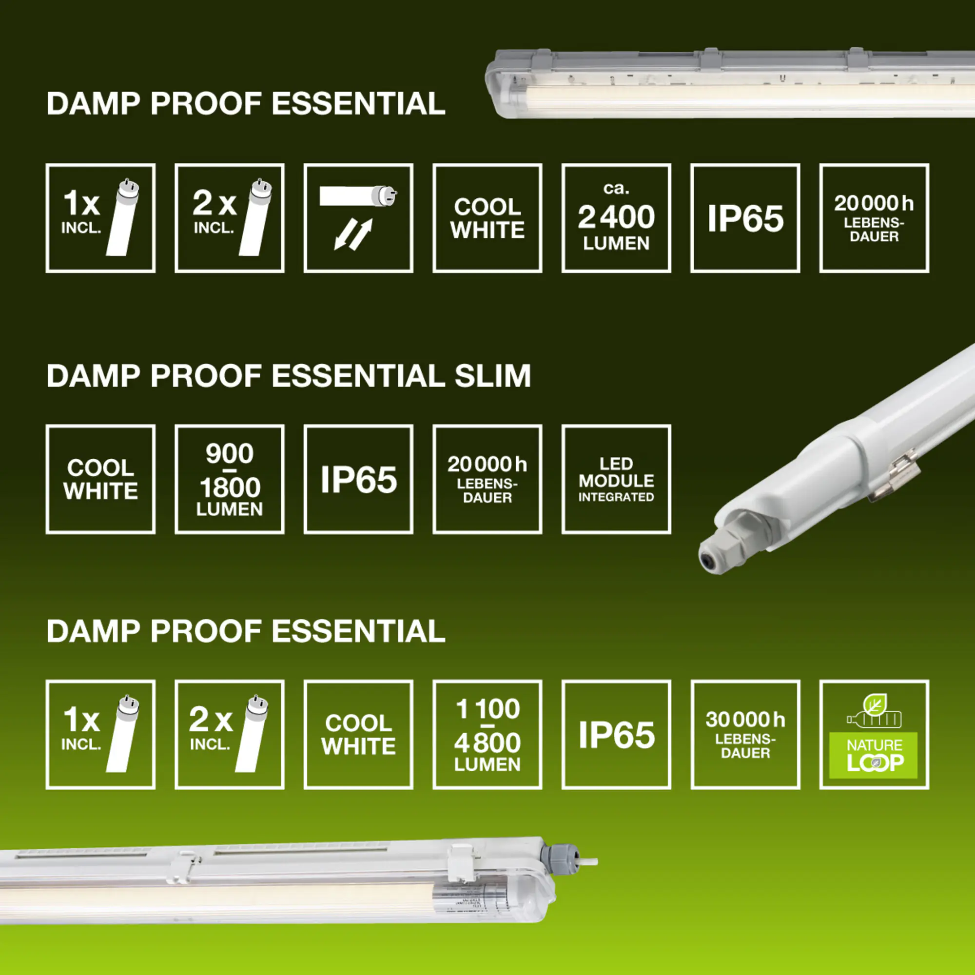 Osram Feuchtraumleuchte Damp Proof Essential 7 Watt 60 cm