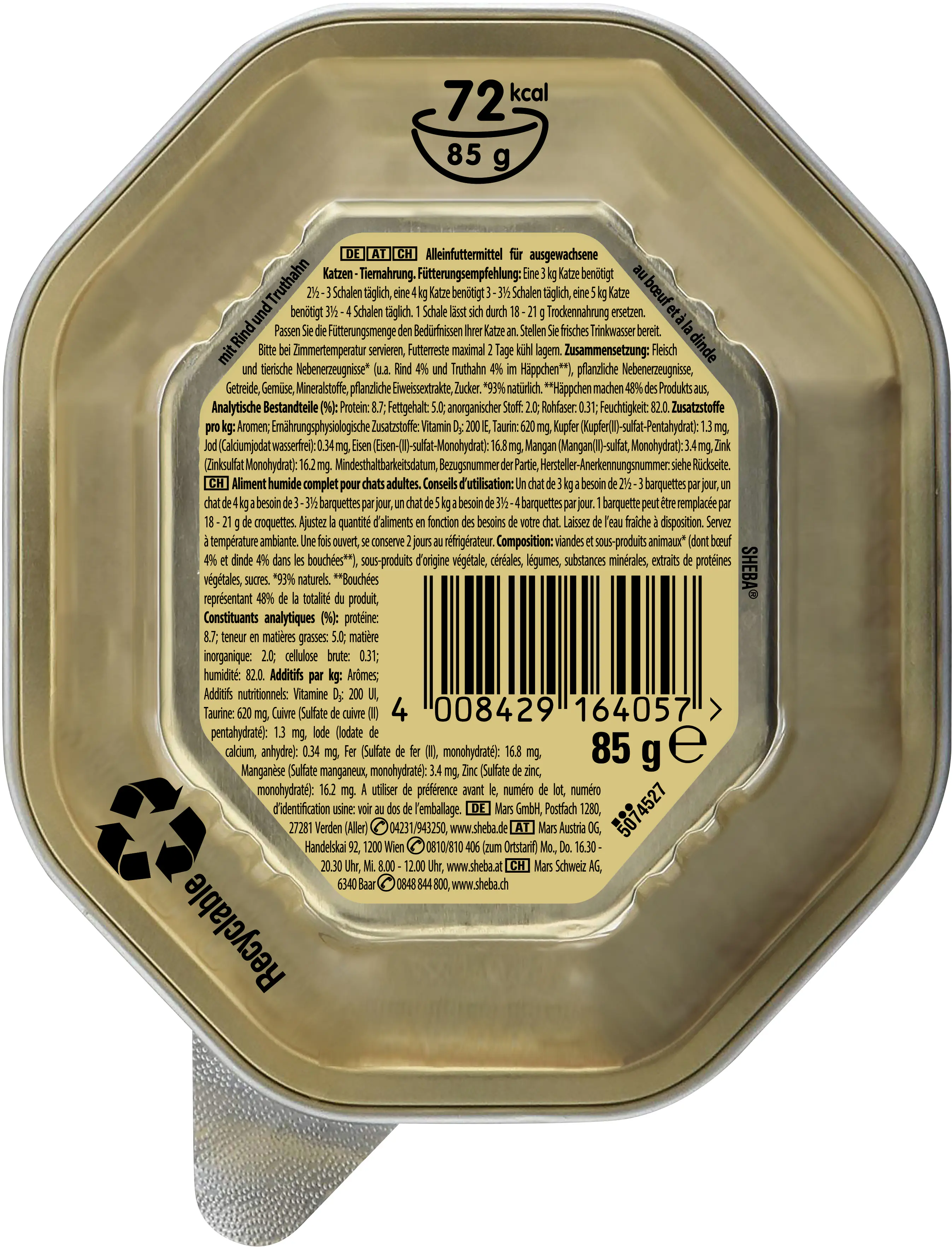 Sheba Selection in Sauce Katzennassfutter Adult 85 g Rind & Truthahn