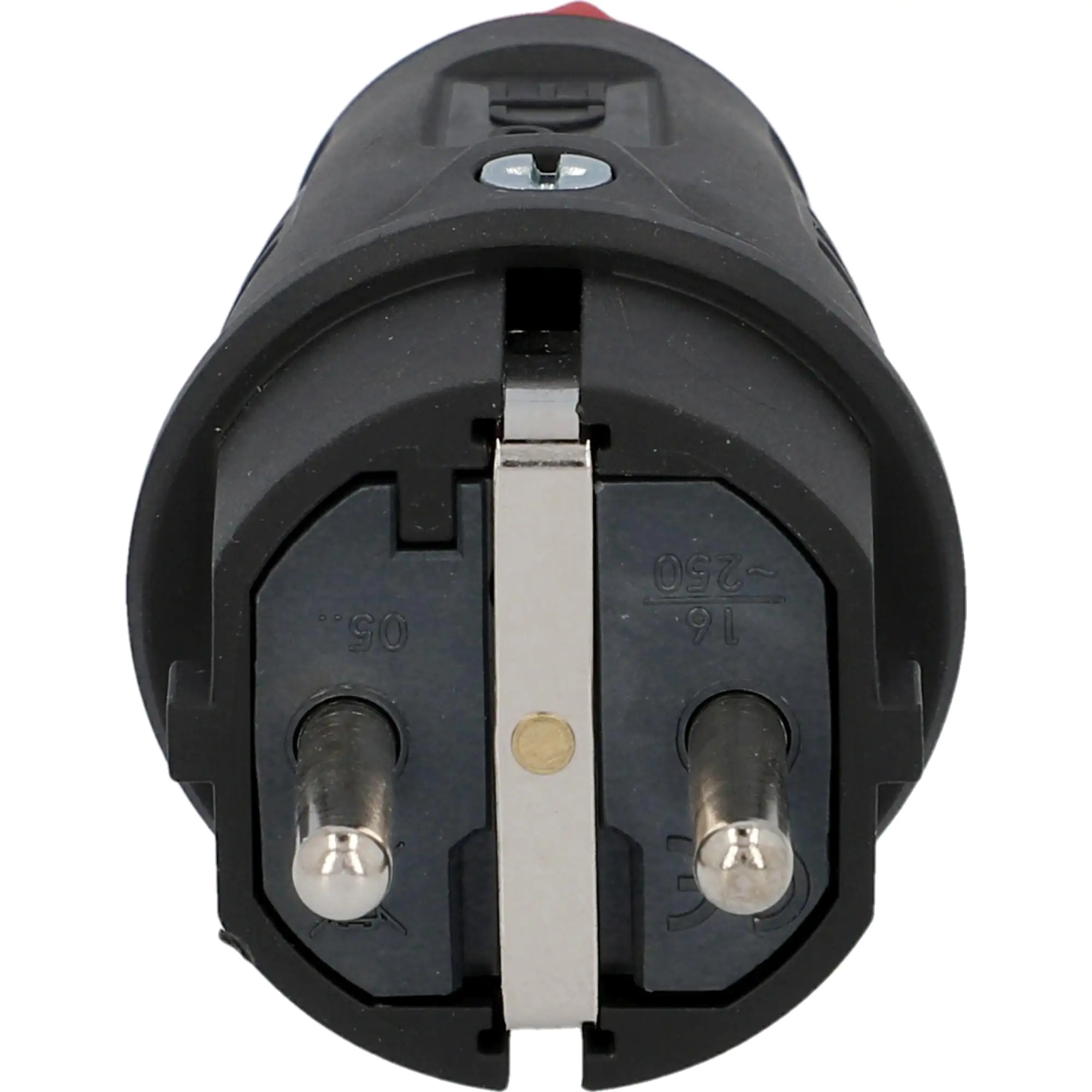 PCE Schutzkontakt-Stecker Vollgummi IP44, mit Knickschutz, schwarz