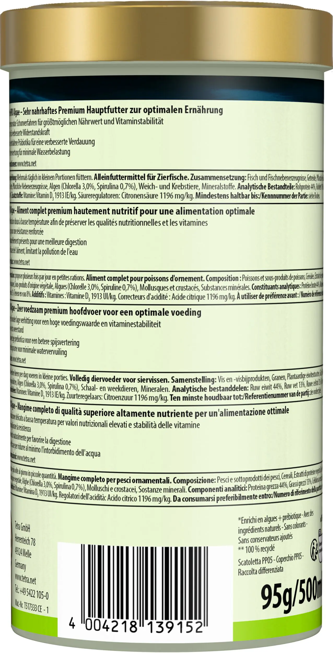 Tetra Fischfutter PRO Alge 500 ml