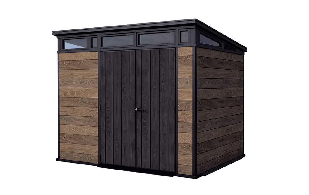 Keter Kunststoff Gerätehaus Signature Walnuss 9x7 inkl. Fußboden 279 x 218 cm braun Holzoptik 