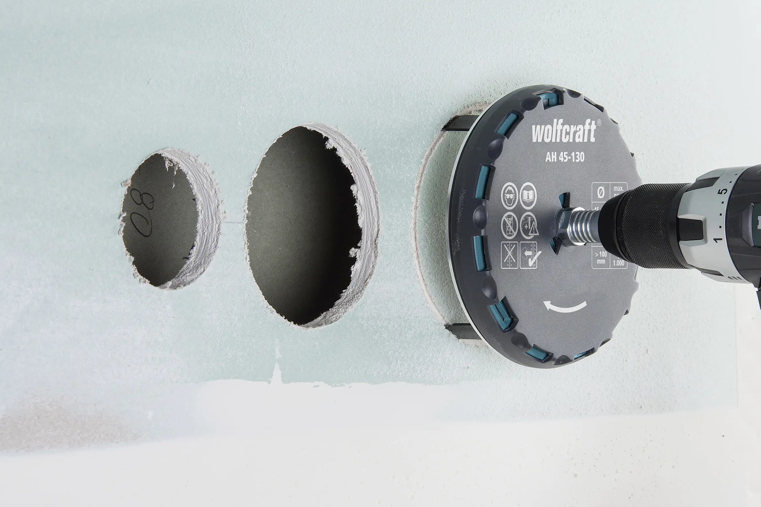 Wolfcraft Lochsäge Ø 45-130 mm verstellbar