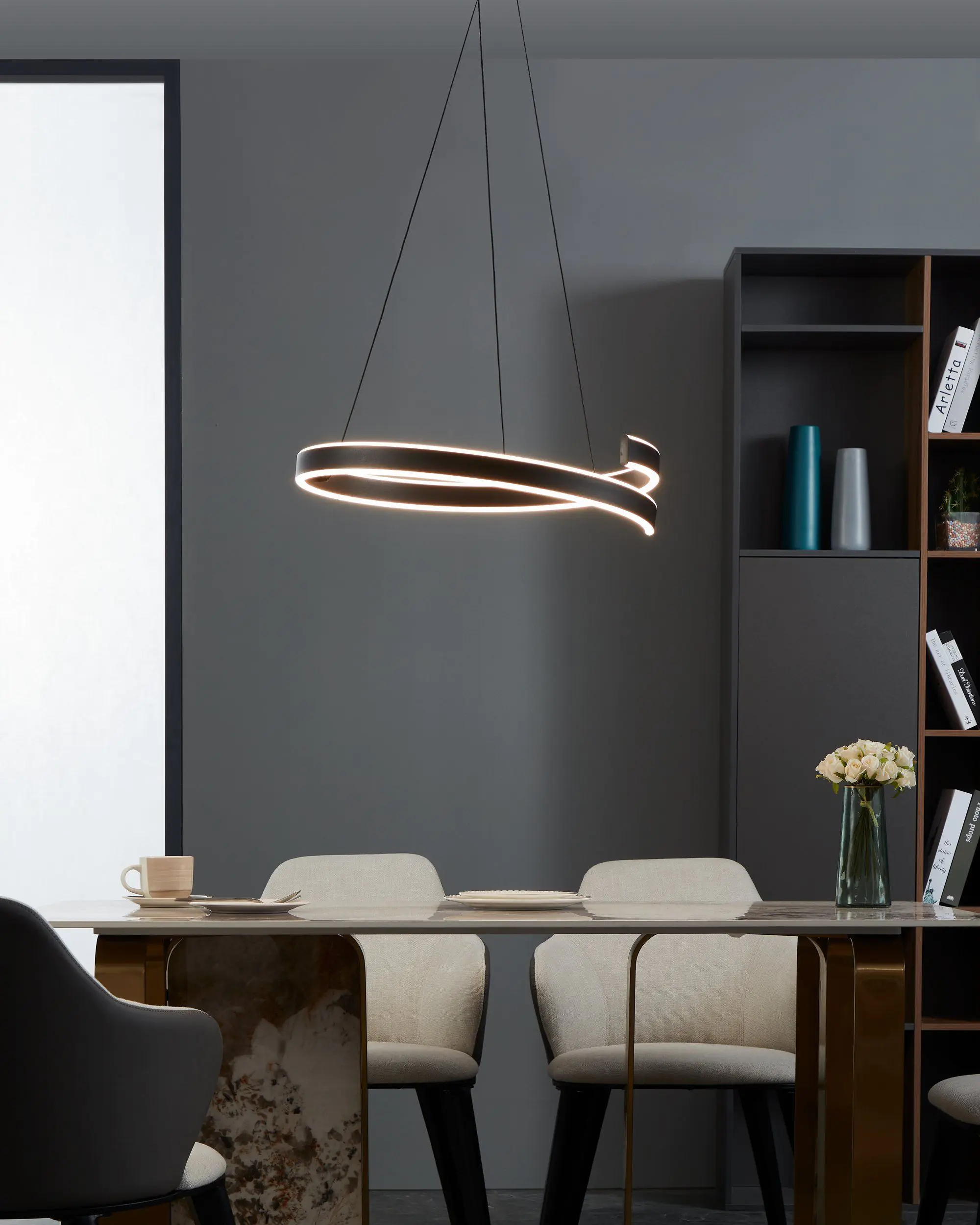 Eglo Connect LED Pendelleuchte Andabaia-Z schwarz 60 x 154 cm