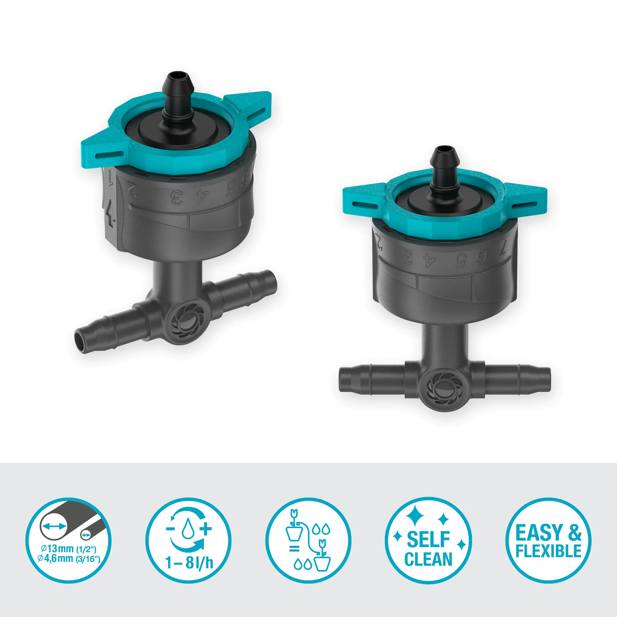 Gardena Reihentropfer, 1-8 l/h regulierbar