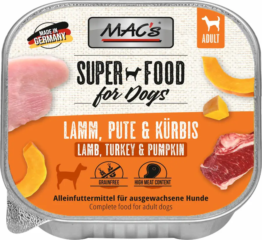 Macs Dog Hundenassfutter Adult getreidefrei 150 g Lamm & Pute