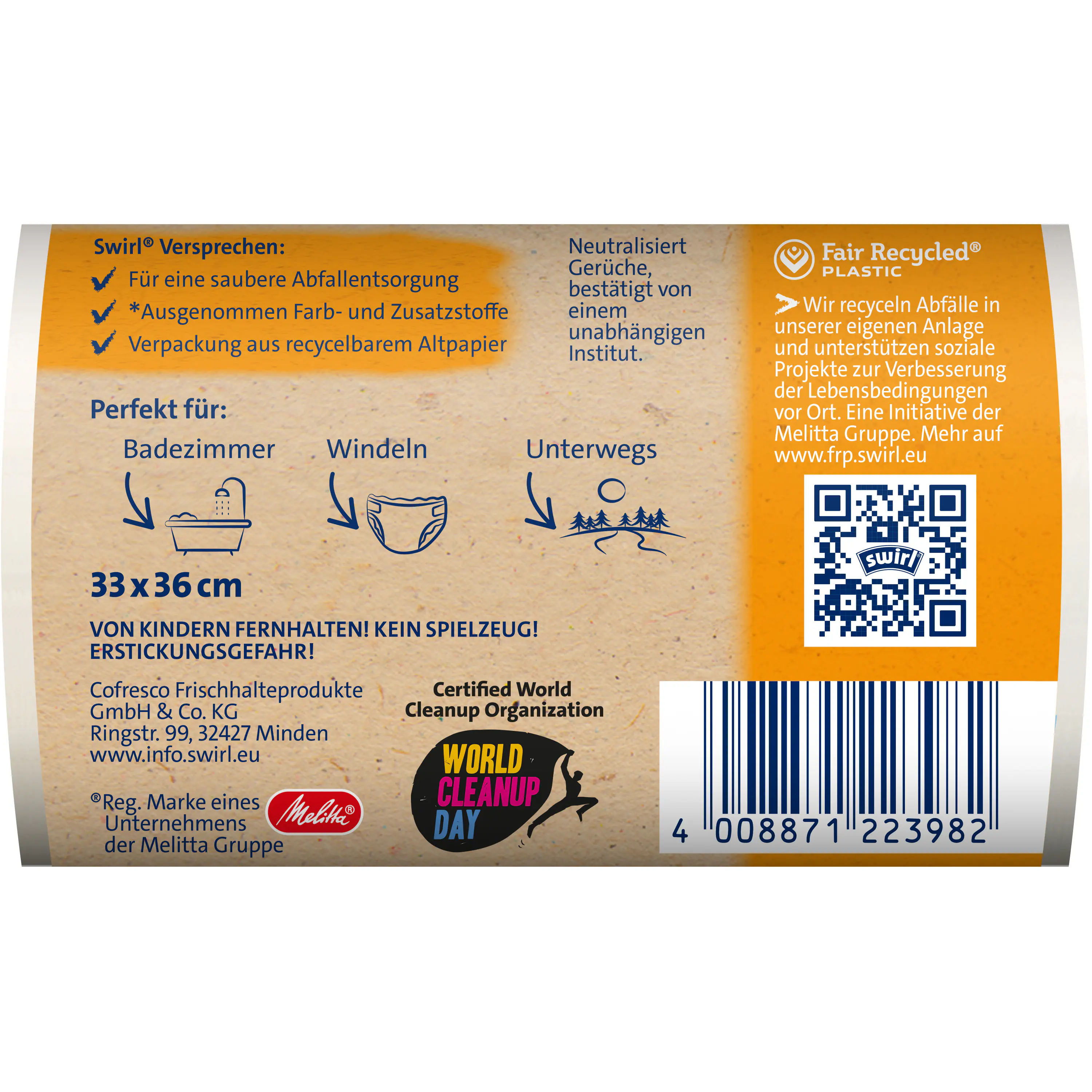 Swirl® Müllbeutel mit Tragegriff Reißfest & Dicht 5 L 35 Stück