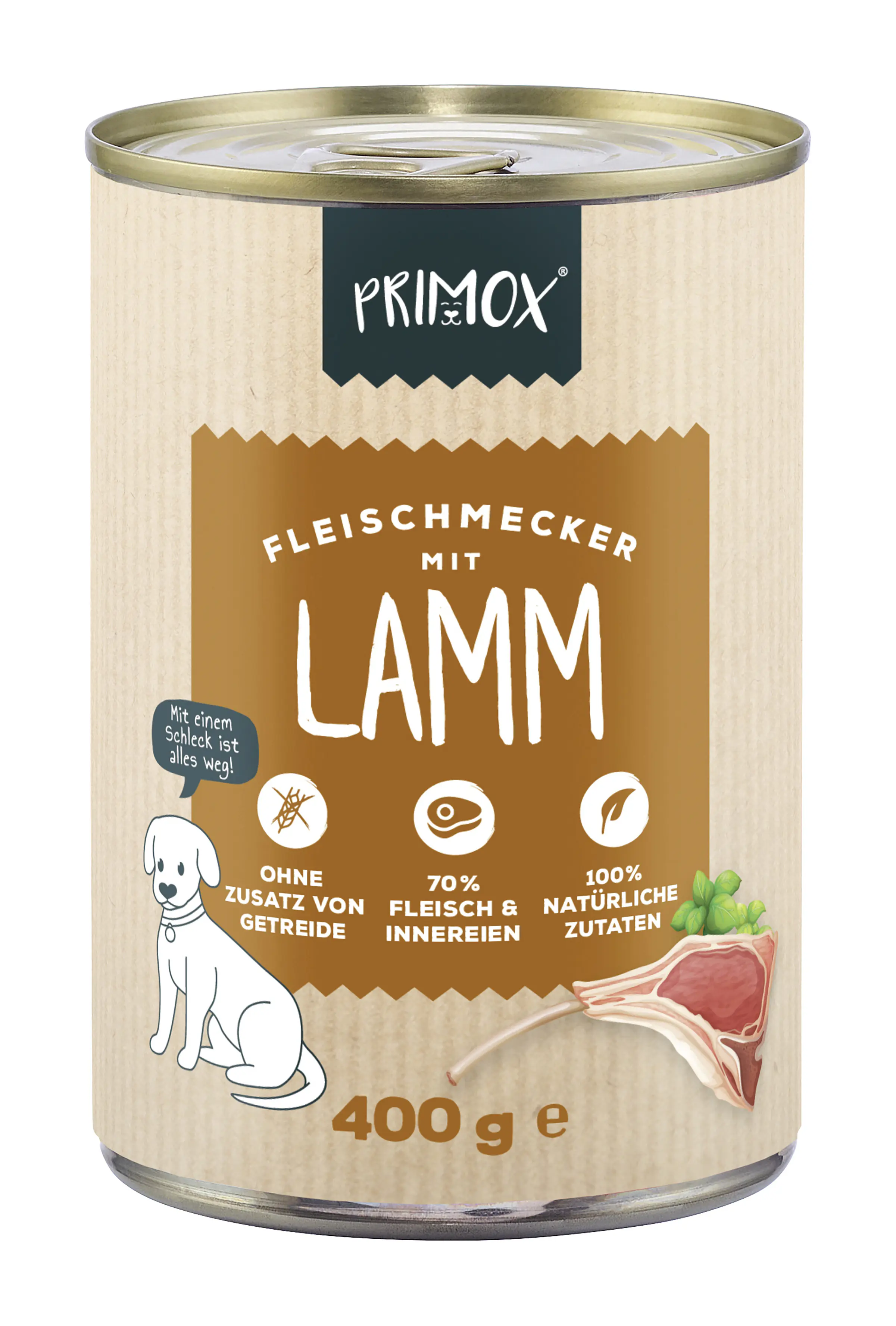 Primox Hundenassfutter Adult getreidefrei 400 g Lamm