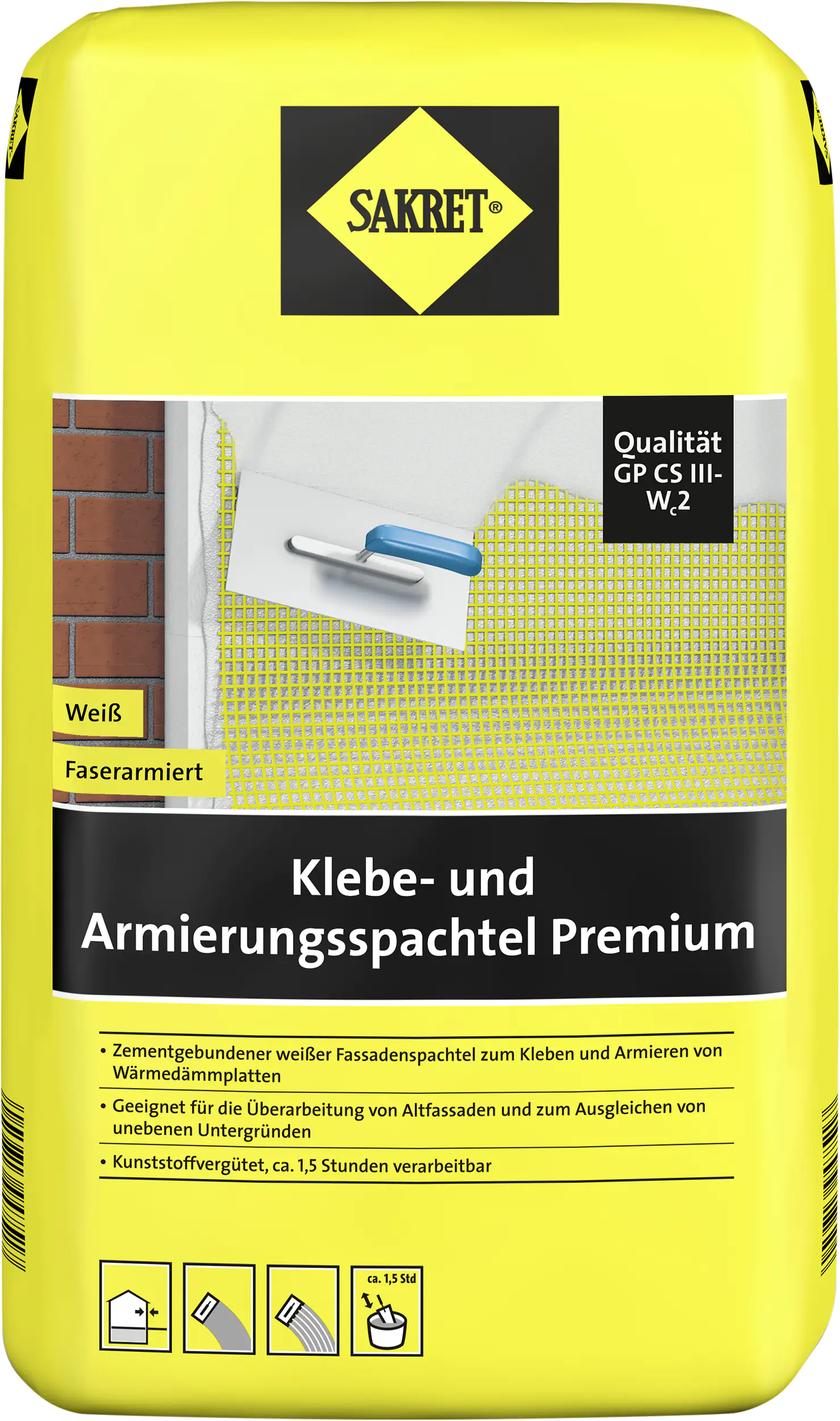 SAKRET Klebe- und Armierungsspachtel Premium 25 kg Sack weiß