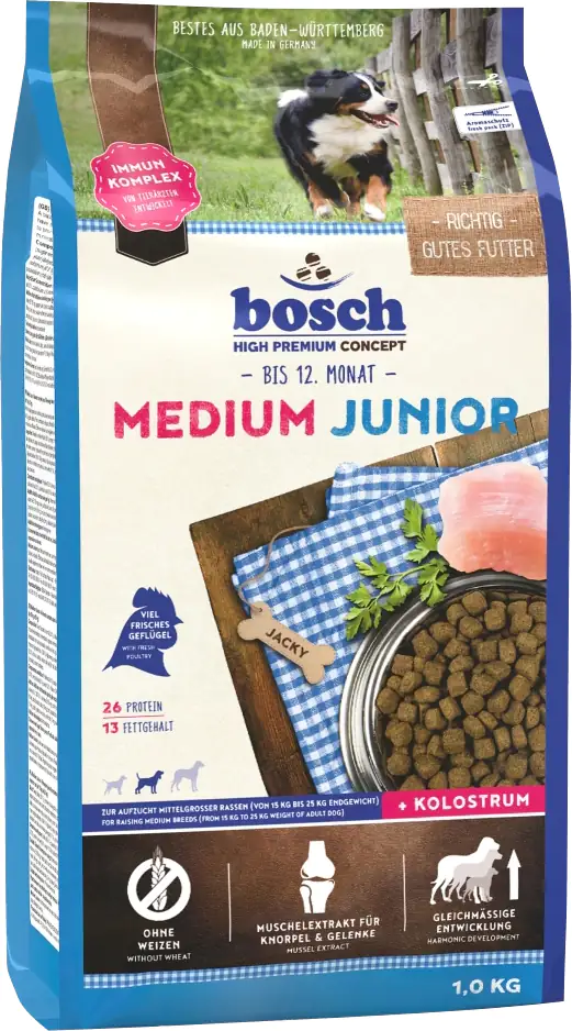Bosch Hundetrockenfutter Junior Medium 1 kg Geflügel 