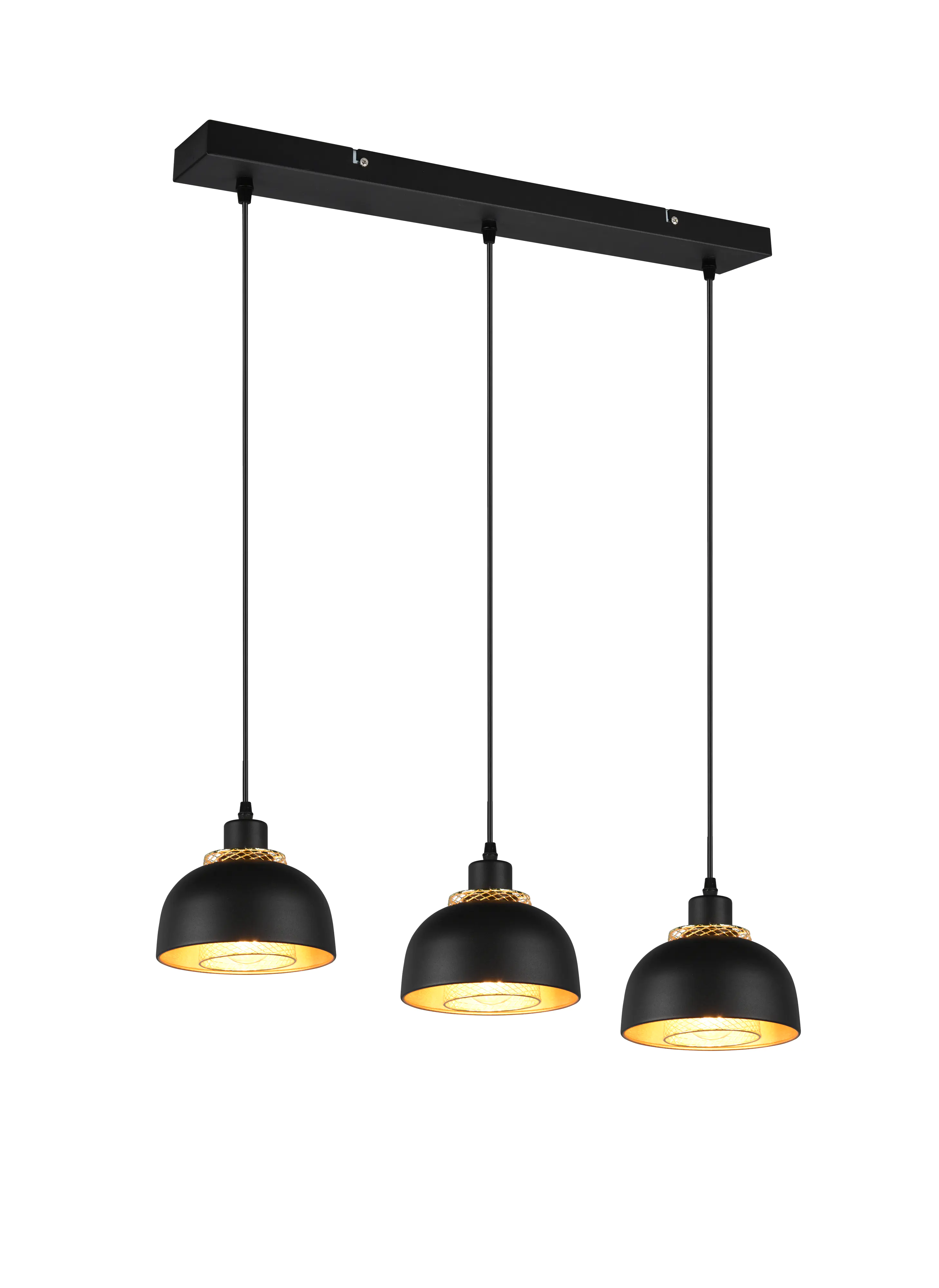 Trio Leuchten Pendelleuchte Punch 3xE27, schwarz matt