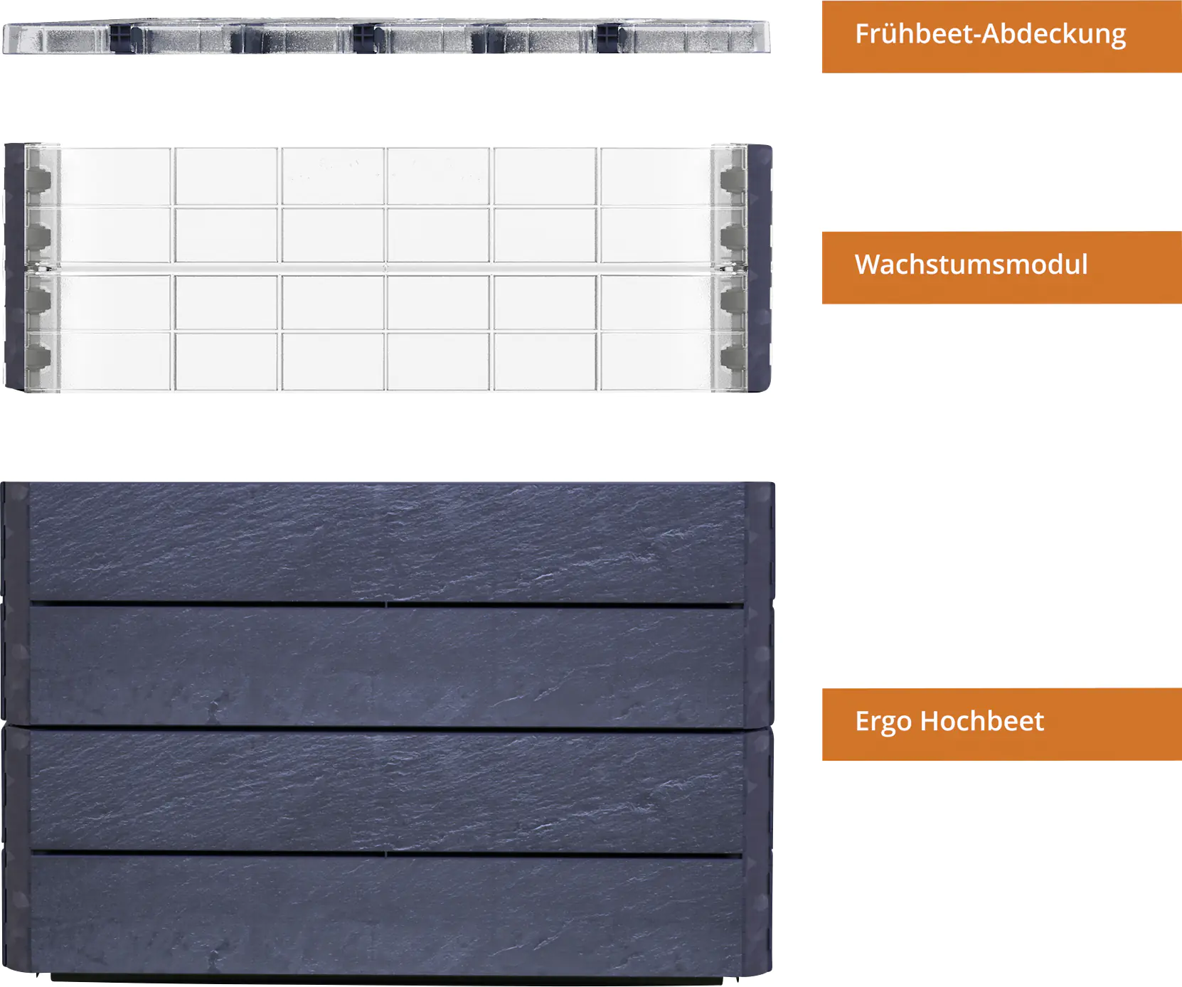 Garantia Hochbeet Ergo Quadro L TurboPlus Stone