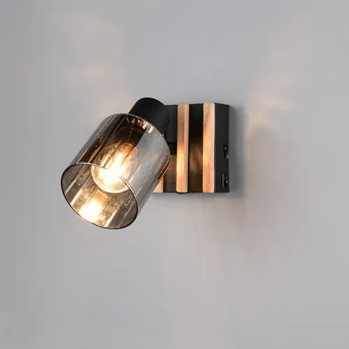 Reality Wandlampe Travia schwarz matt E14