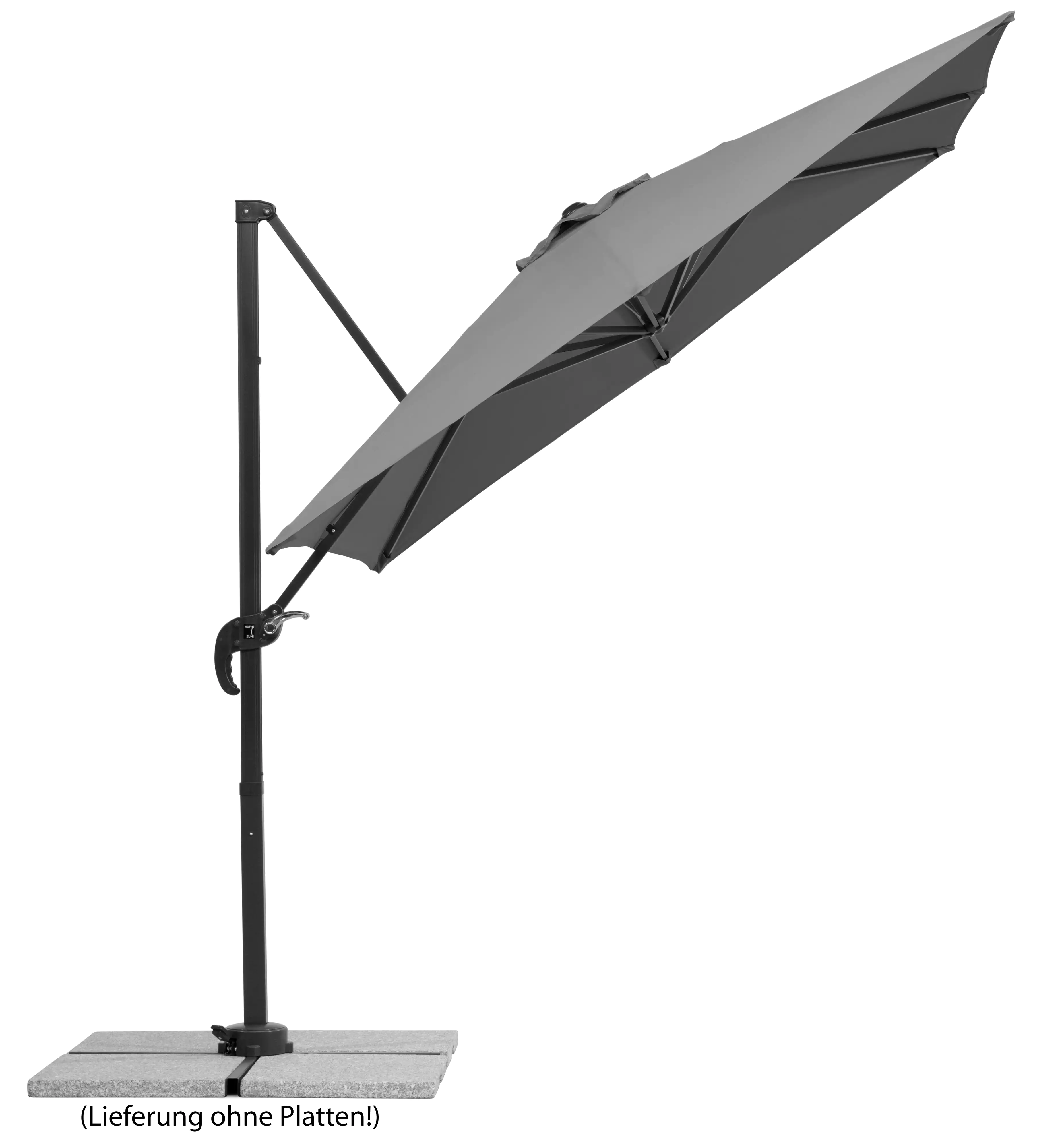 Schneider Sonnenschirm Rhodos Junior anthrazit 230 x 230 cm inkl. Sonnenschirmhülle