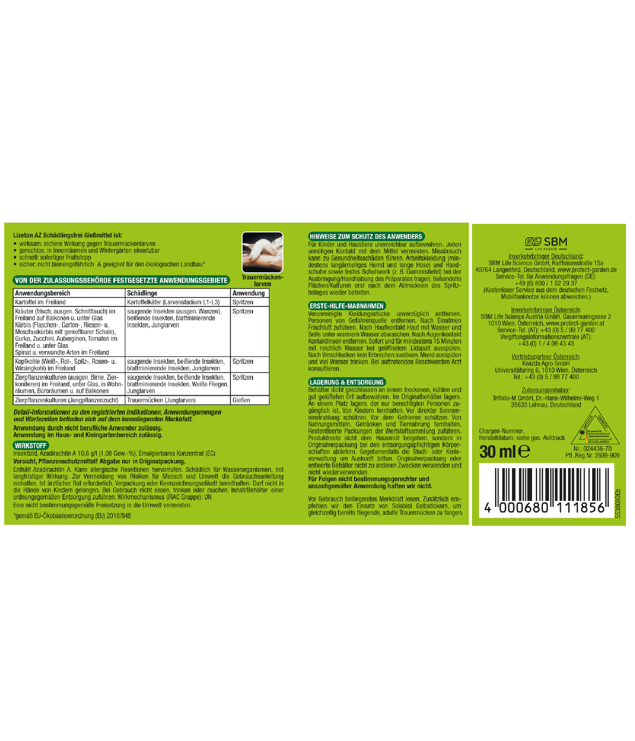 Protect Garden Lizetan AZ Schädlingsfrei Gießmittel 30 ml