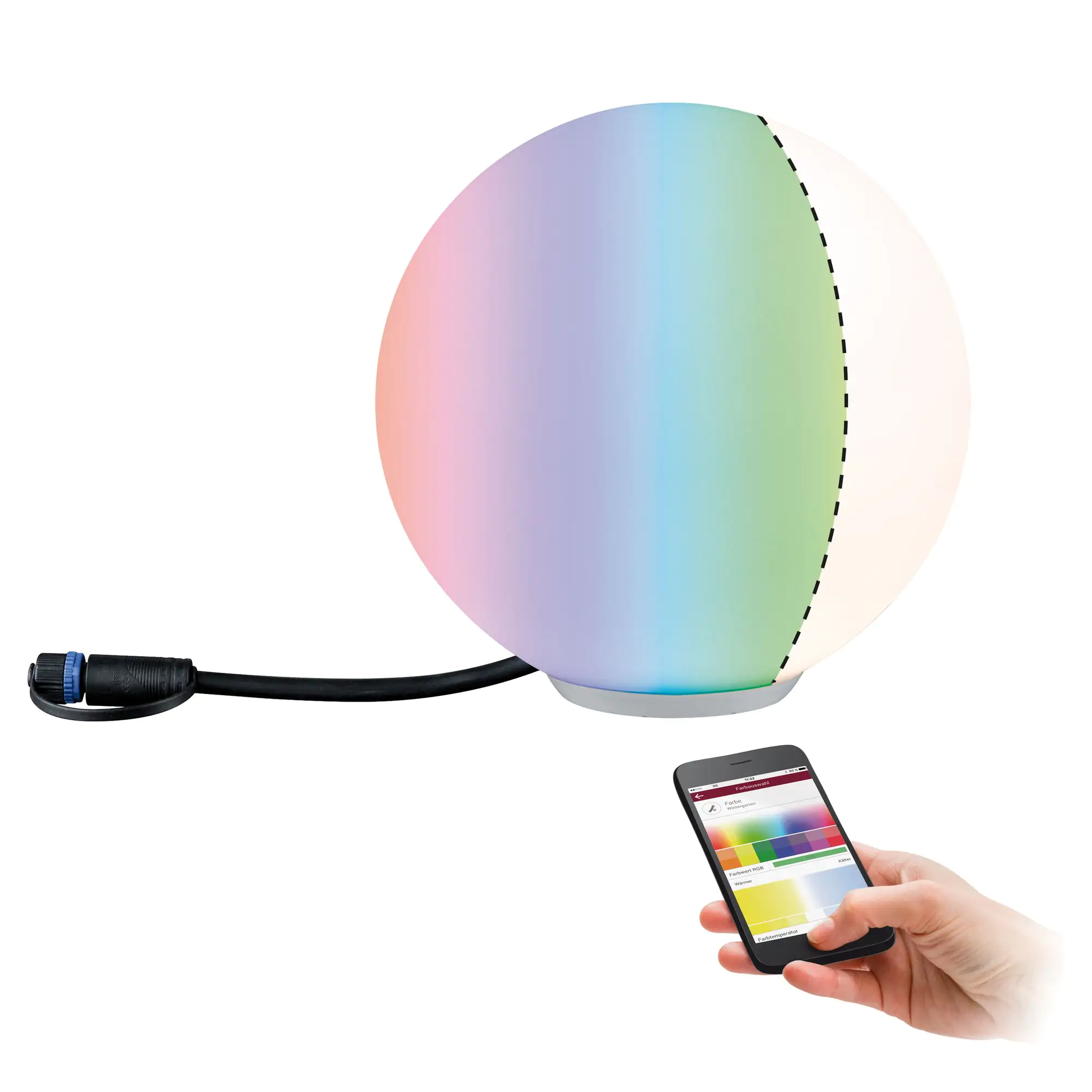 Paulmann Plug & Shine Lichtobjekt Globe Outdoor ZigBee Erdspieß 20 cm RGBW