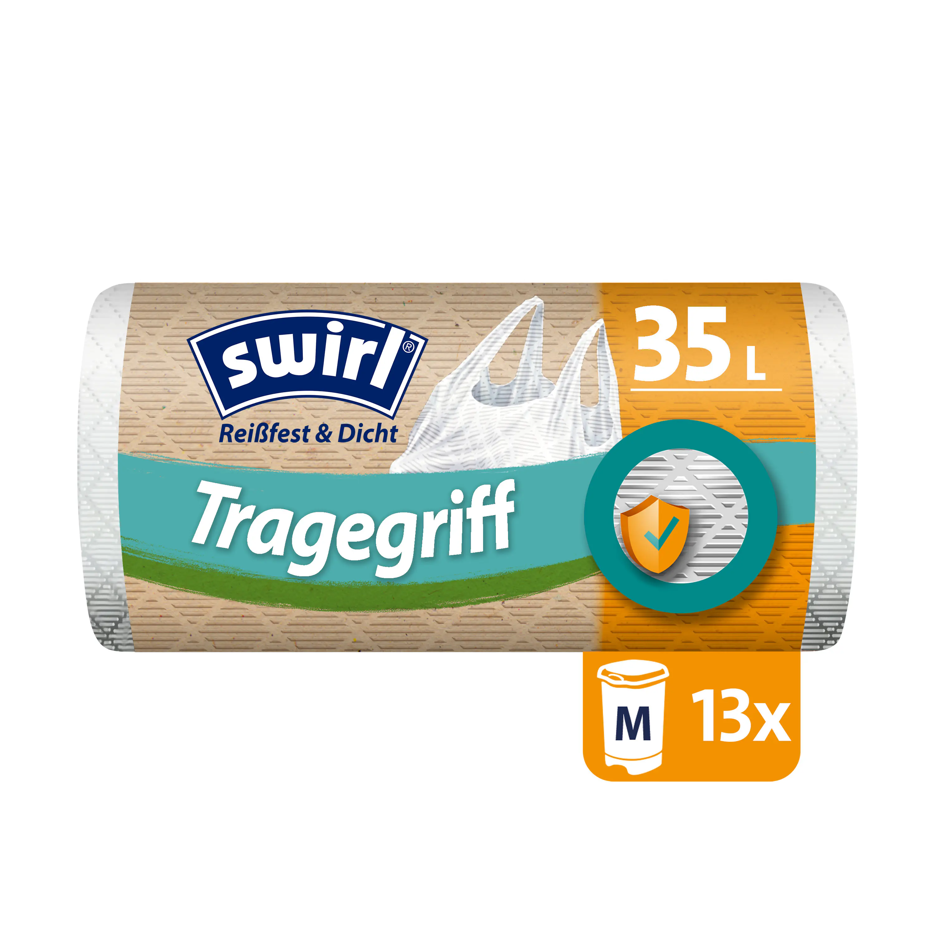 Swirl® Müllbeutel mit Tragegriff Reißfest & Dicht 35 L 13 Stück