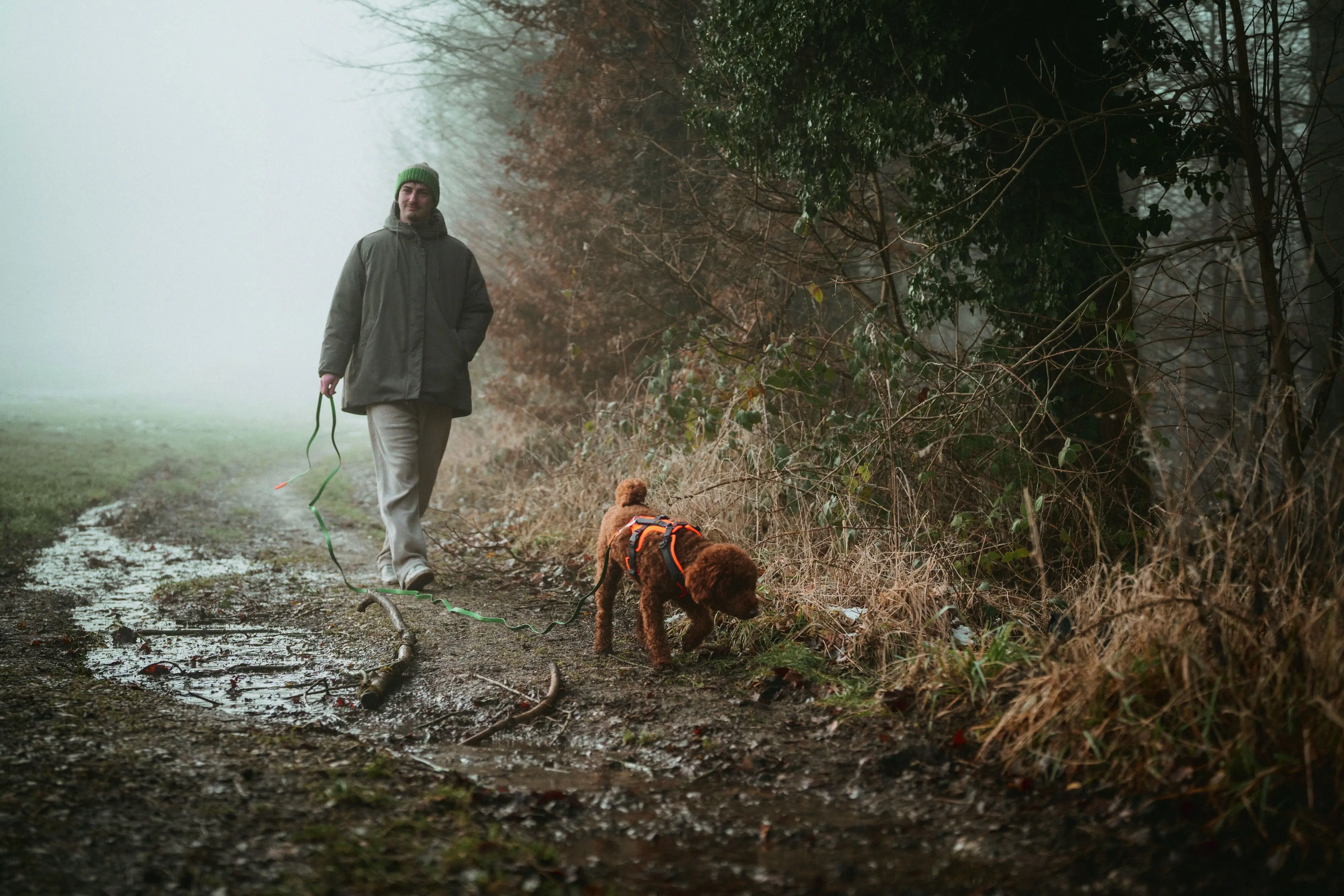Hunter Hundegeschirr Maldon Up mit Griff M orange/grau