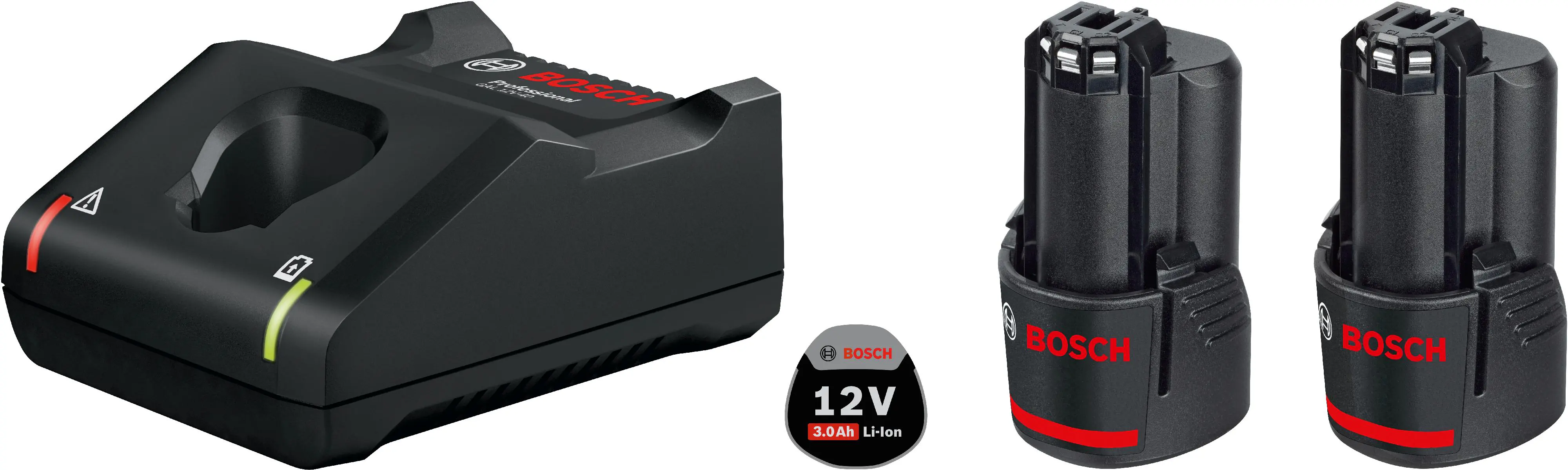 Bosch Professional Starter-Set GAL 12 V-40 + 2 x GBA 12 V 3.0Ah im Karton