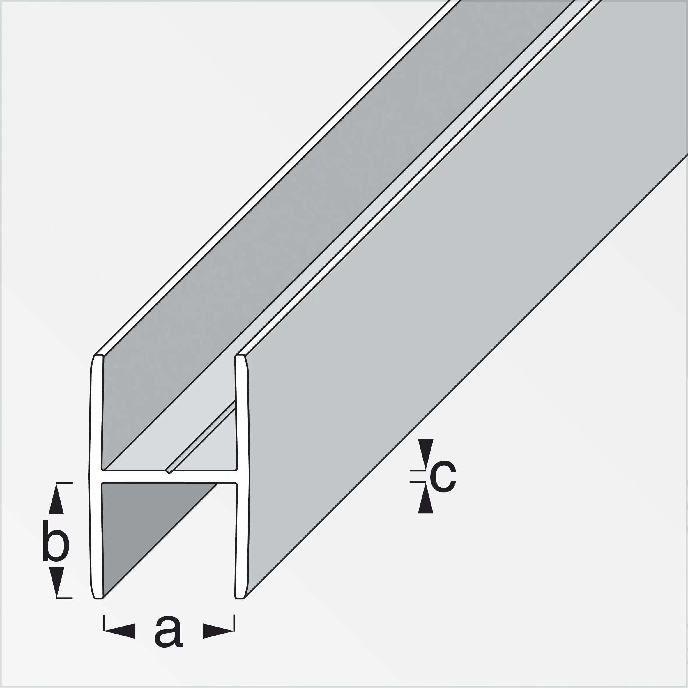 alfer clampline-H-Profil 2 m, 15.9 x 14 x 1.5 mm Aluminium eloxiert silber
