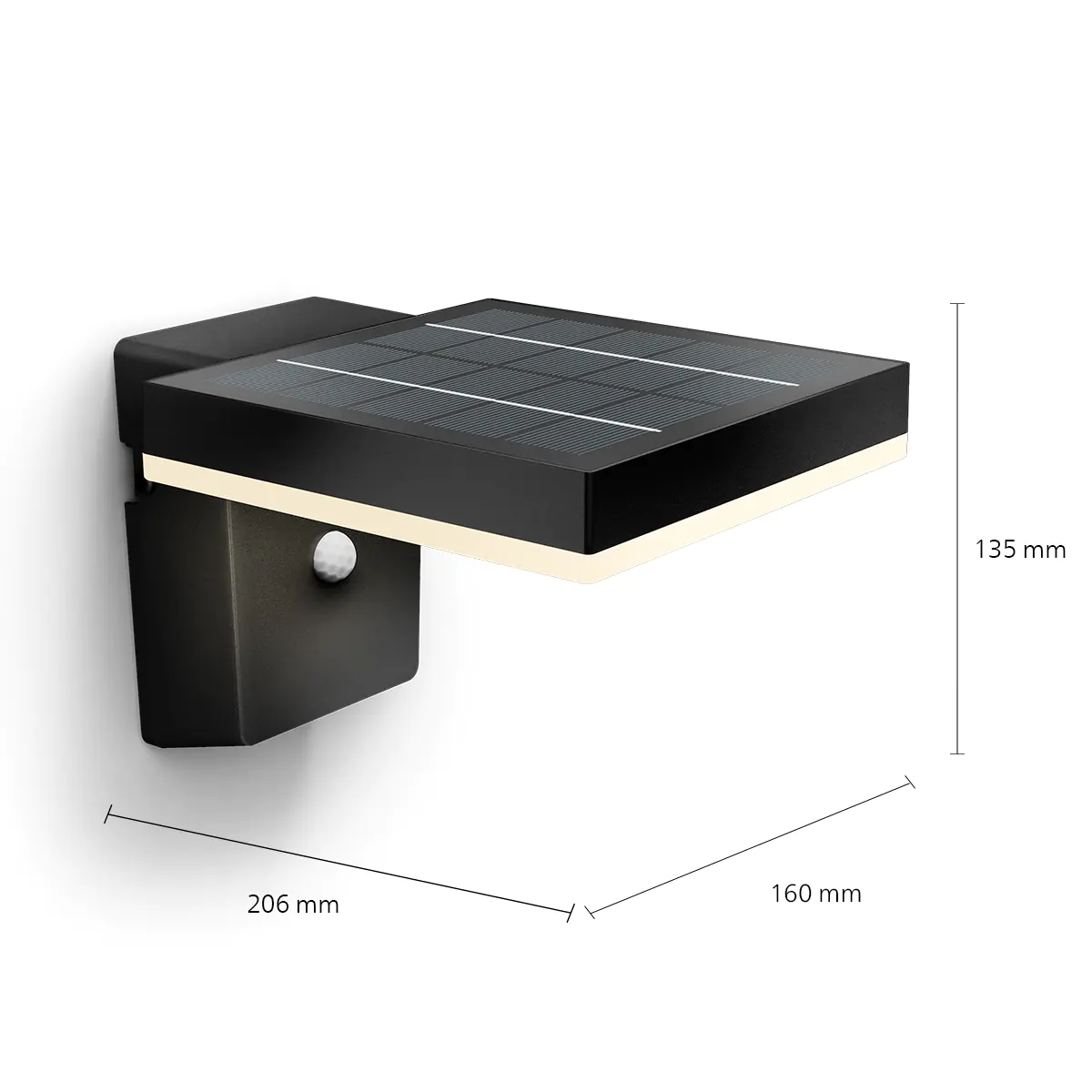 Solar Wandleuchte Zonal 21,4 x 16,7 x 14,2 cm schwarz