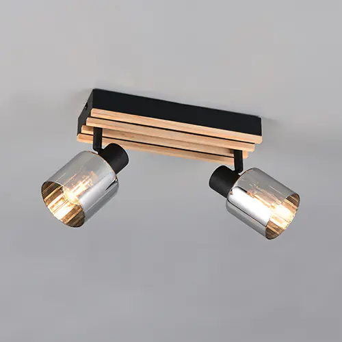 Reality Deckenstrahler Travia 2-flammig schwarz matt E14